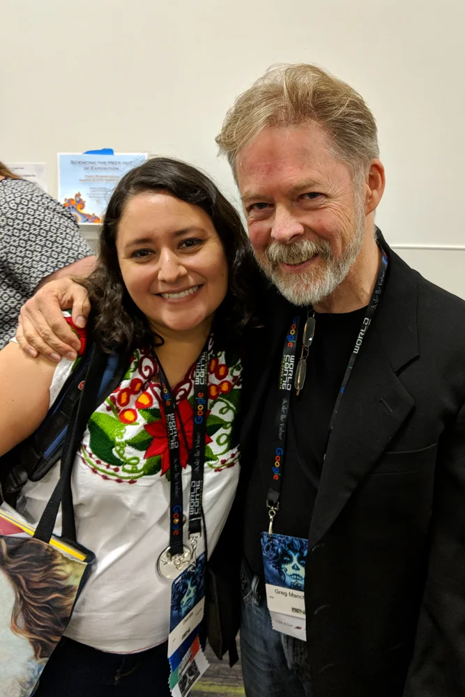 Dianita Cerón and Greg Manchess (Sent by Dianita Cerón; photo by Anonymous with Dianita's camera)