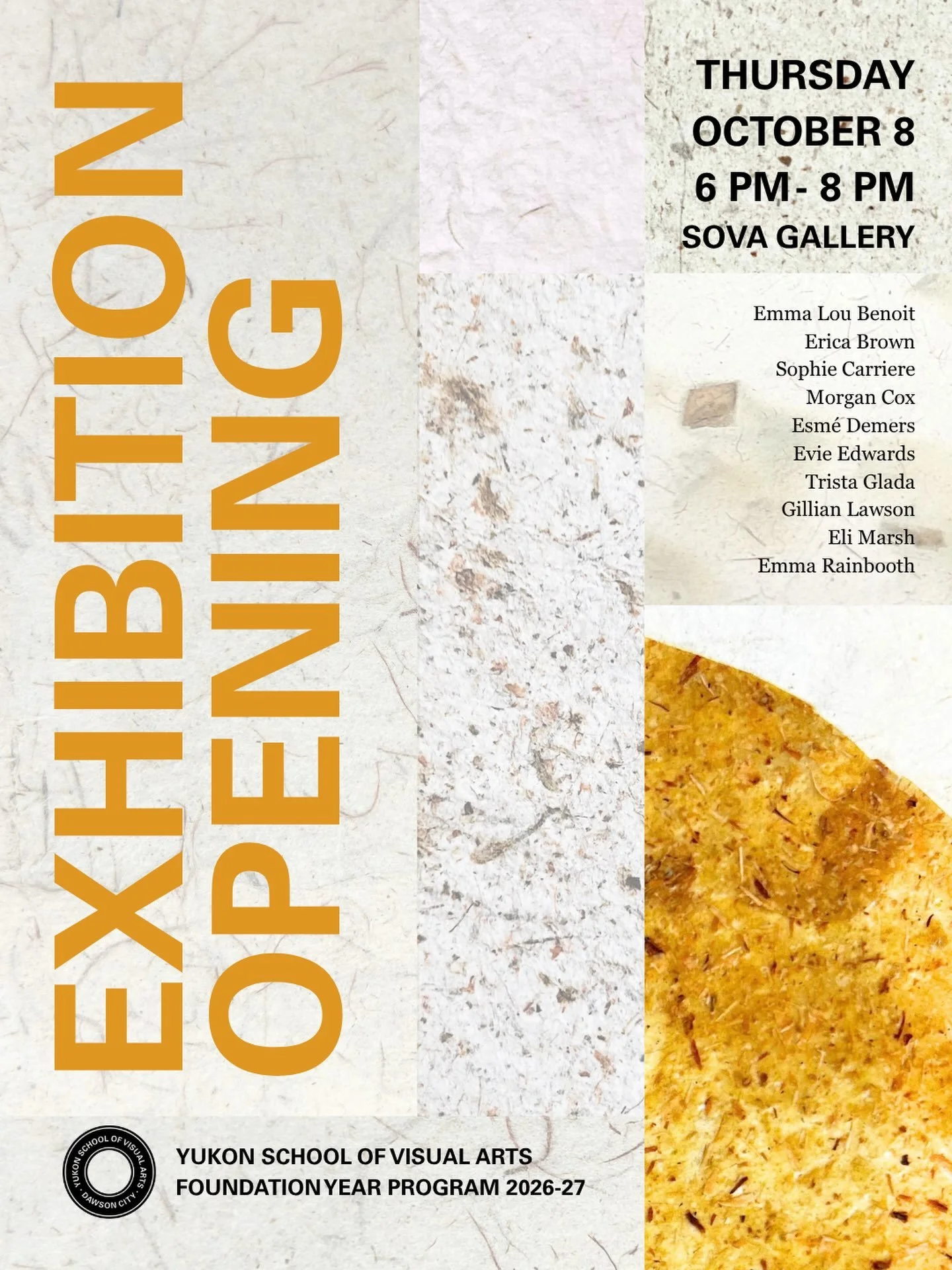 ✨Exhibition opening this Thursday, from 6-8 pm in the SOVA Gallery! Foundation Year Program students will be showcasing final projects made in 2D Studio. 

Working with instructor @jackieolsonartist, teaching assistant @bronwynbutterfield, and studio