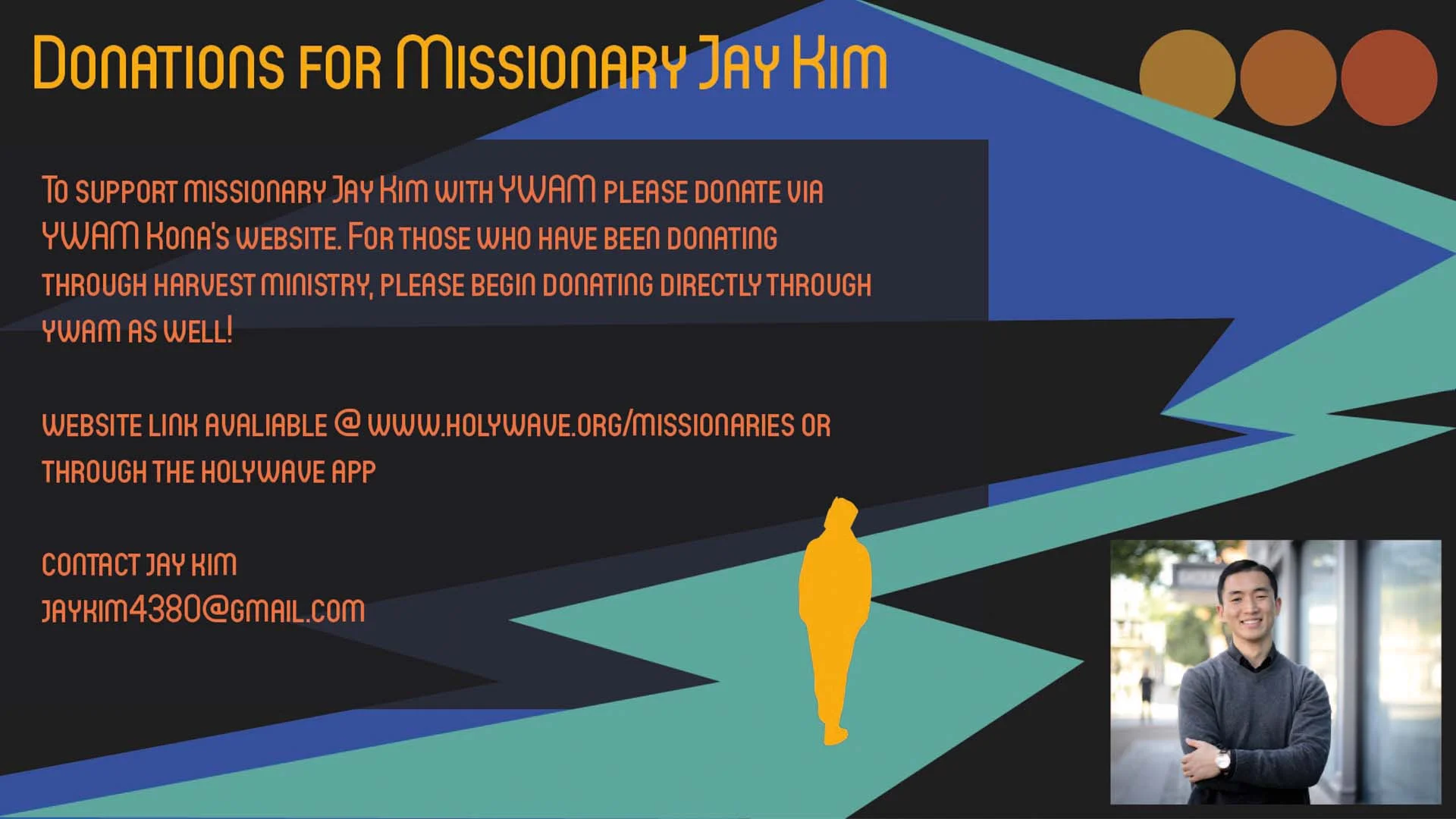 Donation Update for Missionary Jay Kim