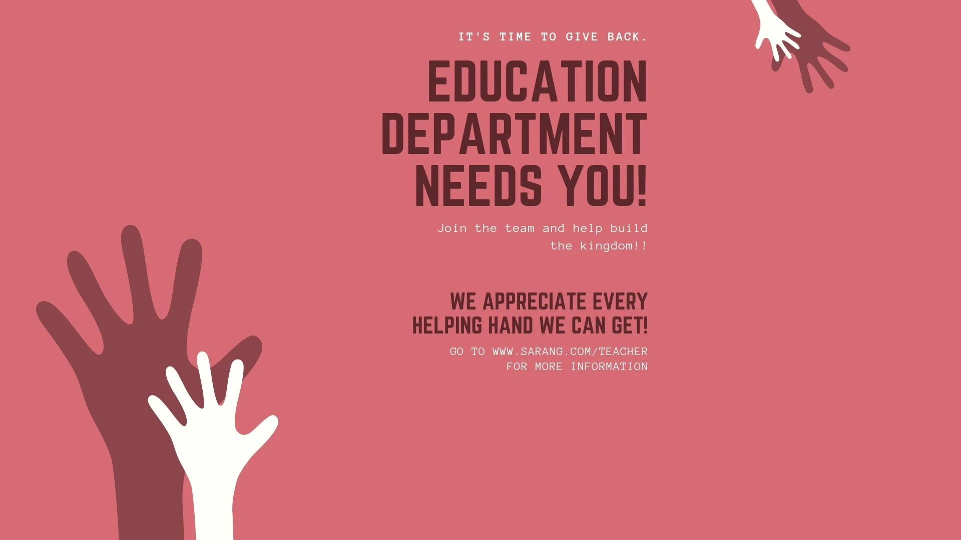 Education Department Teacher Recruitment 2019-2020