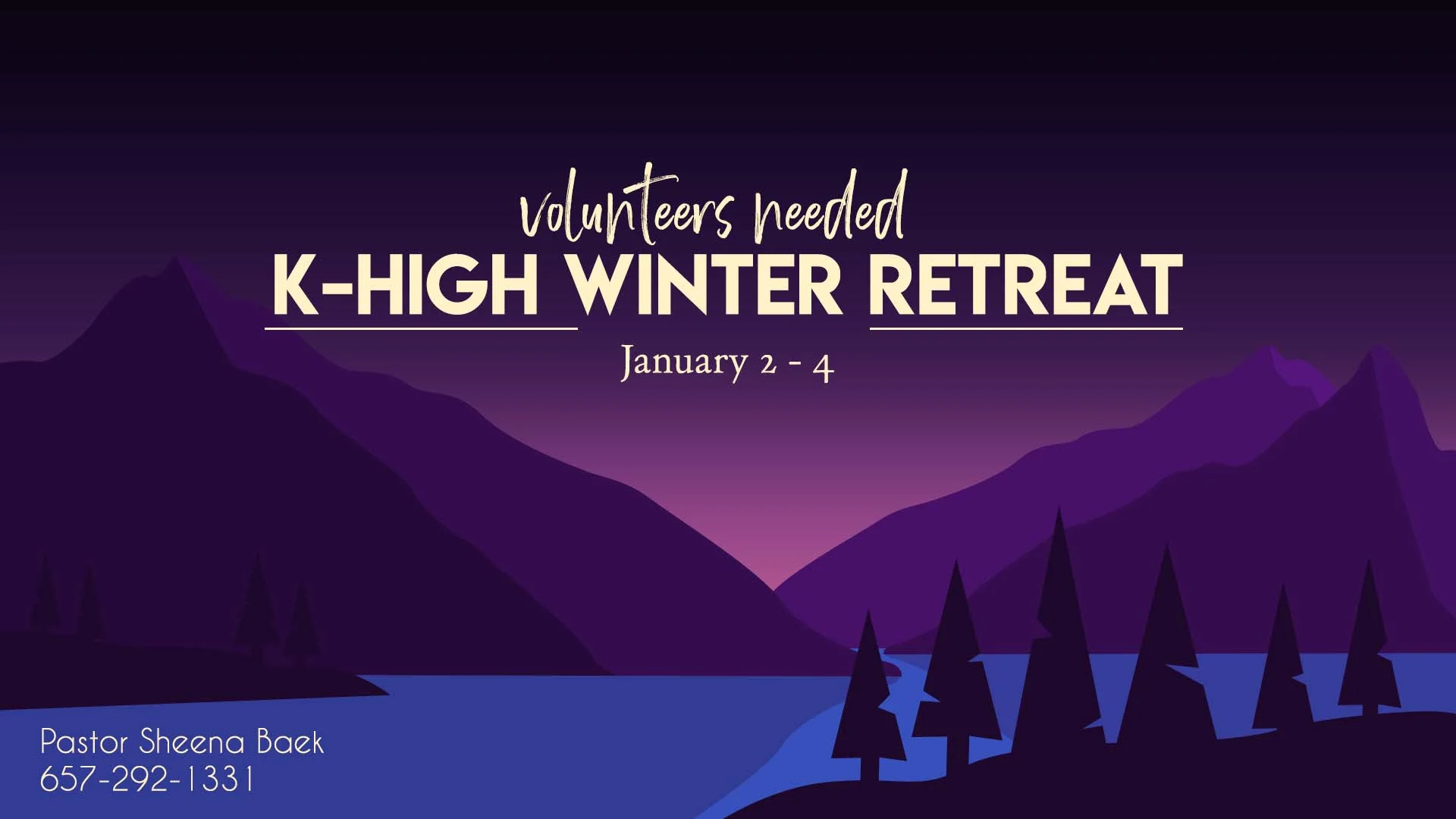 Volunteers Needed for K-High Winter Retreat