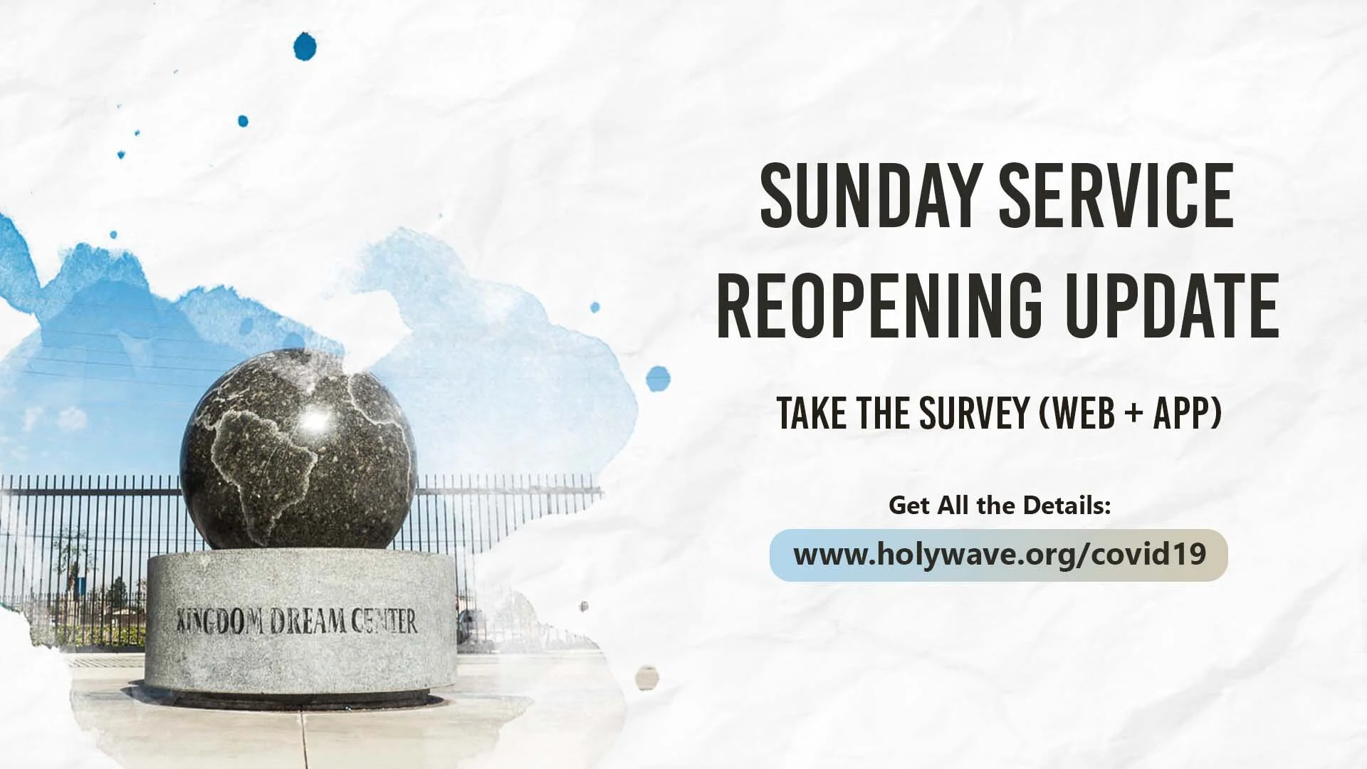 Sunday Service Partial Reopening Update (+ Survey)