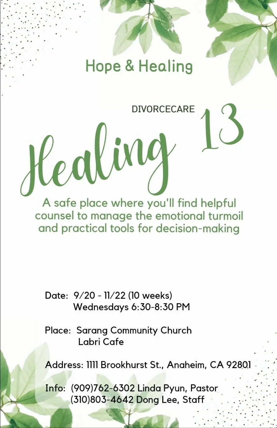 DivorceCare Healing 13 Seminar (Fall 2023)