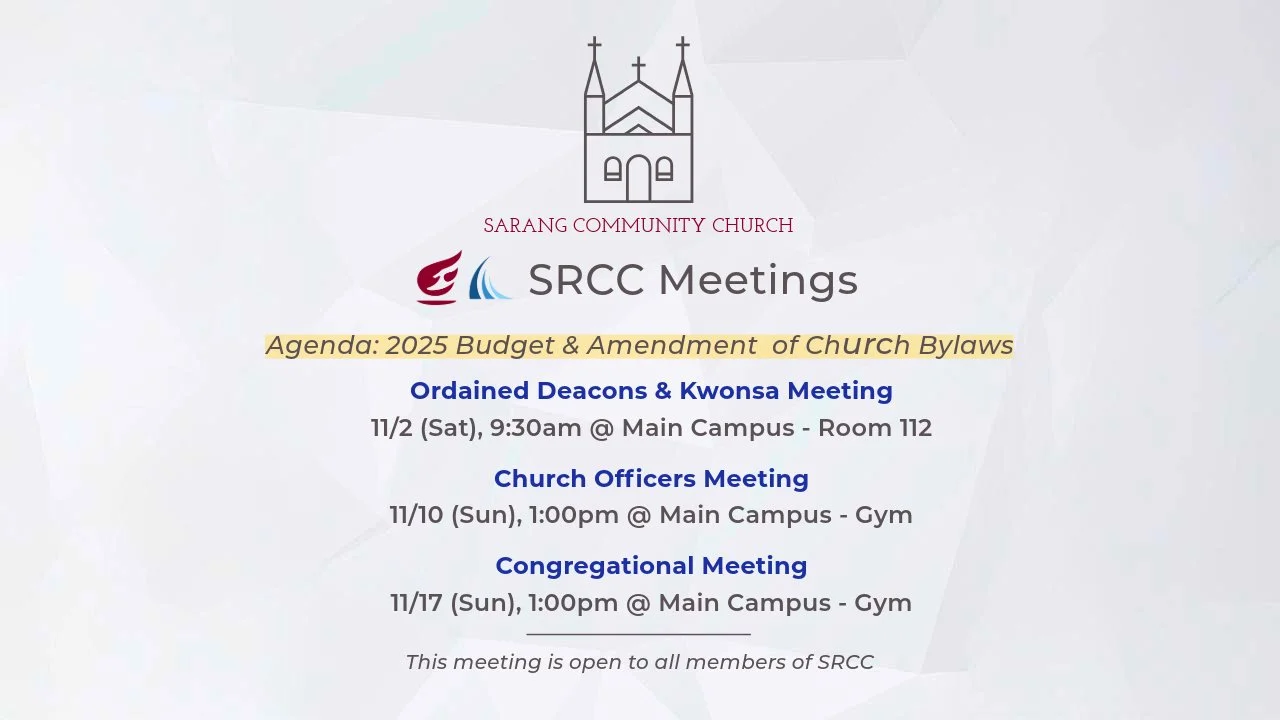 SRCC Meetings (11/2, 11/10, 11/17)