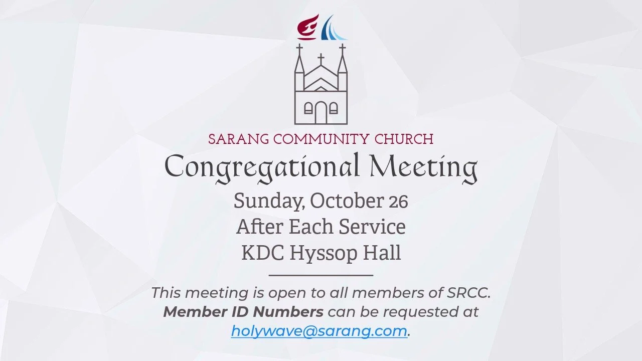 Congregational Meeting for SRCC Senior Pastor Candidate
