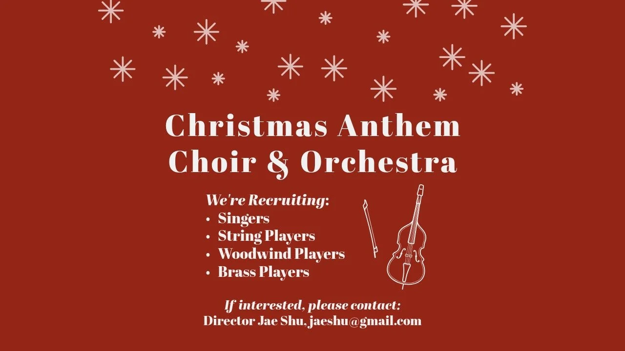 Christmas Anthem Choir and Orchestra Recruitment 