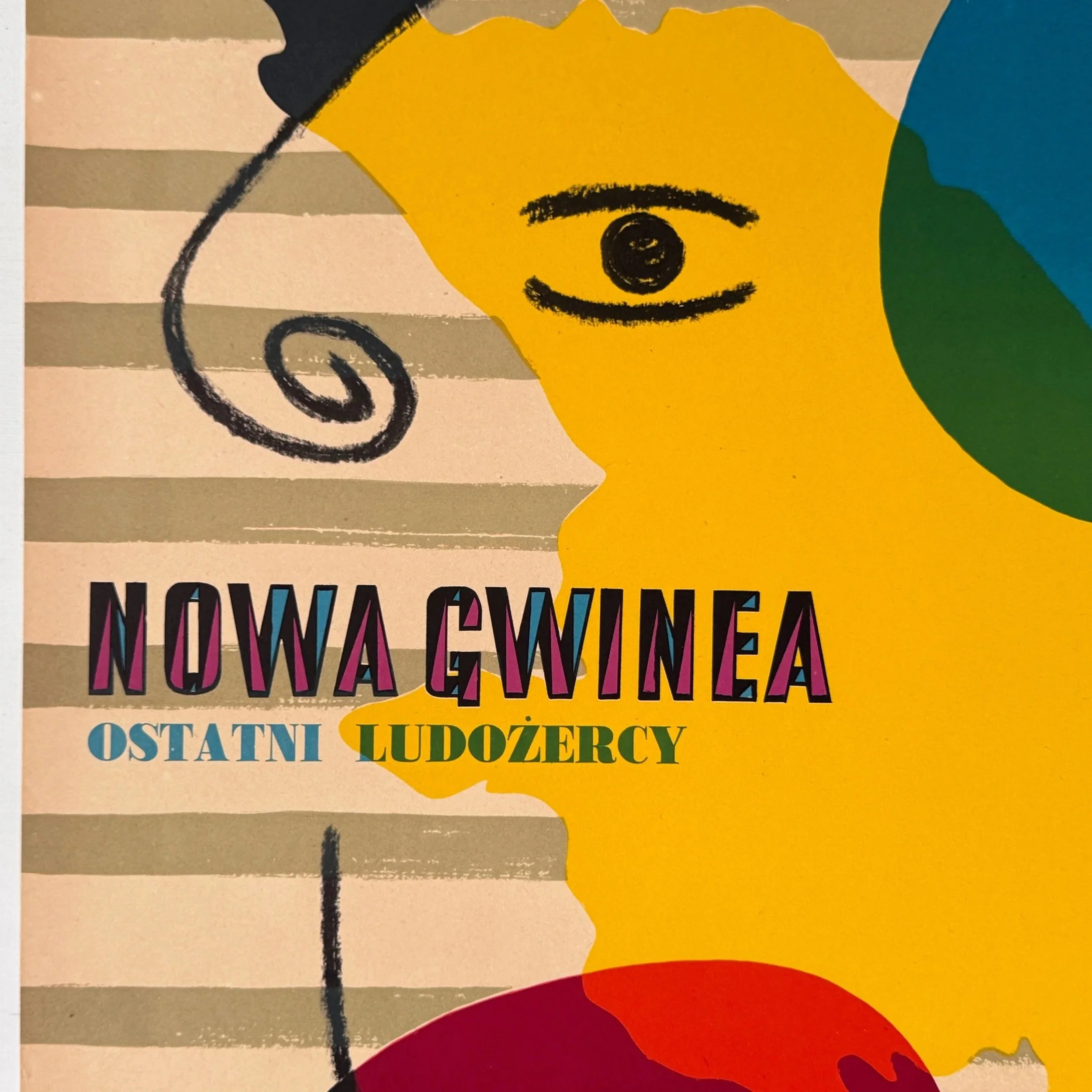 Nowa Gwinea Ostatni Ludozercy New Guinea Polish Poster Eryk Lipinski 1957