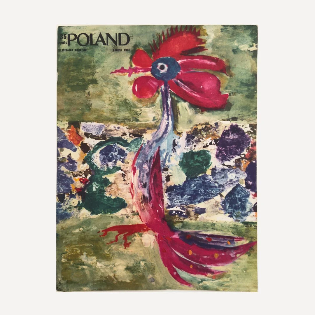 Original vintage 1965 Poland Magazine, with cover designed by Aleksandra Jachtoma
