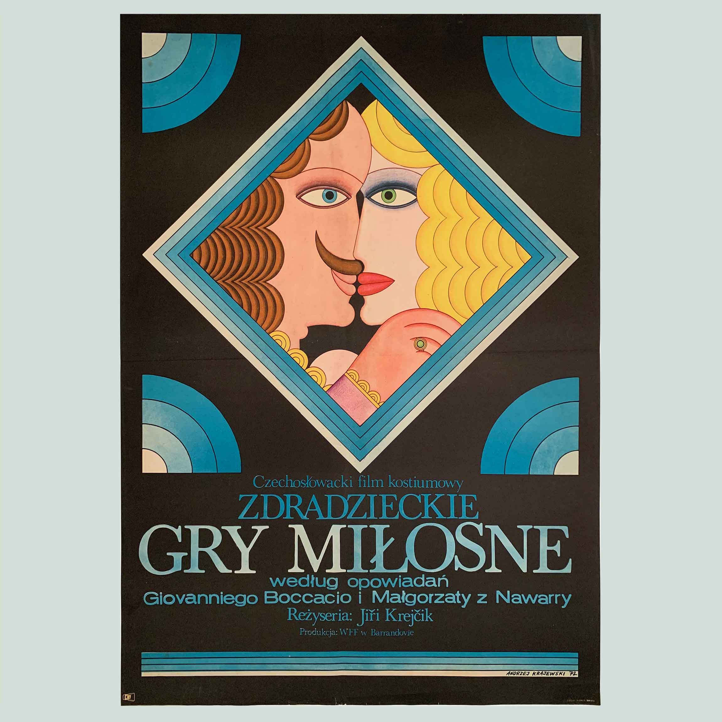 Krajewski, Andrzej | 1972 | Love Games | Gry Milosne | Polish School of Posters | Original Vintage Art