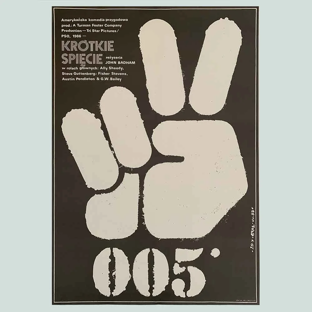Projekt 26 | Vintage Polish Posters | Polish School of Posters | Original Midcentury Modern Art Screenprint | Erol, Jakub | 1988 | Short Circuit | Krotkie Spiecie