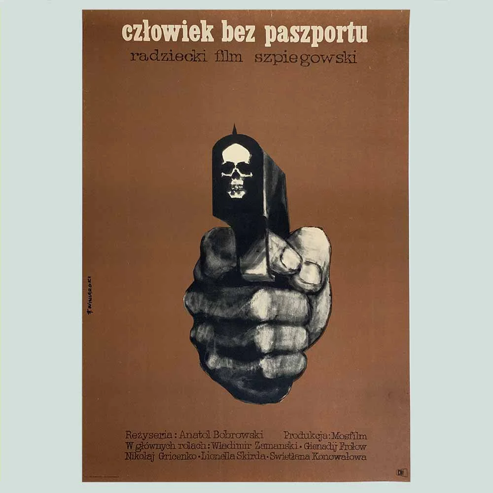 Winiarski, Franciszek | 1966 | The Man without a Passport | Czlowiek bez paszportu | Polish Poster | Polski Plakat | Polish School of Posters | Projekt 26 | Cool Art | Vintage Film Poster