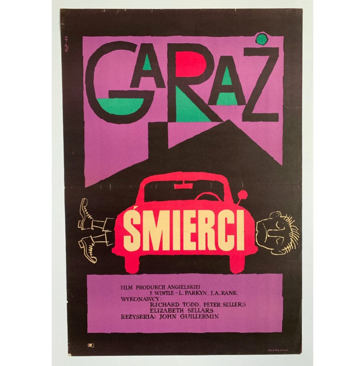 Projekt 26 I Wladyslaw Janiszewski Poster I Garaz Smierci I Never Let Go I 1962 I Vintage Polish Posters I Polish School of Posters