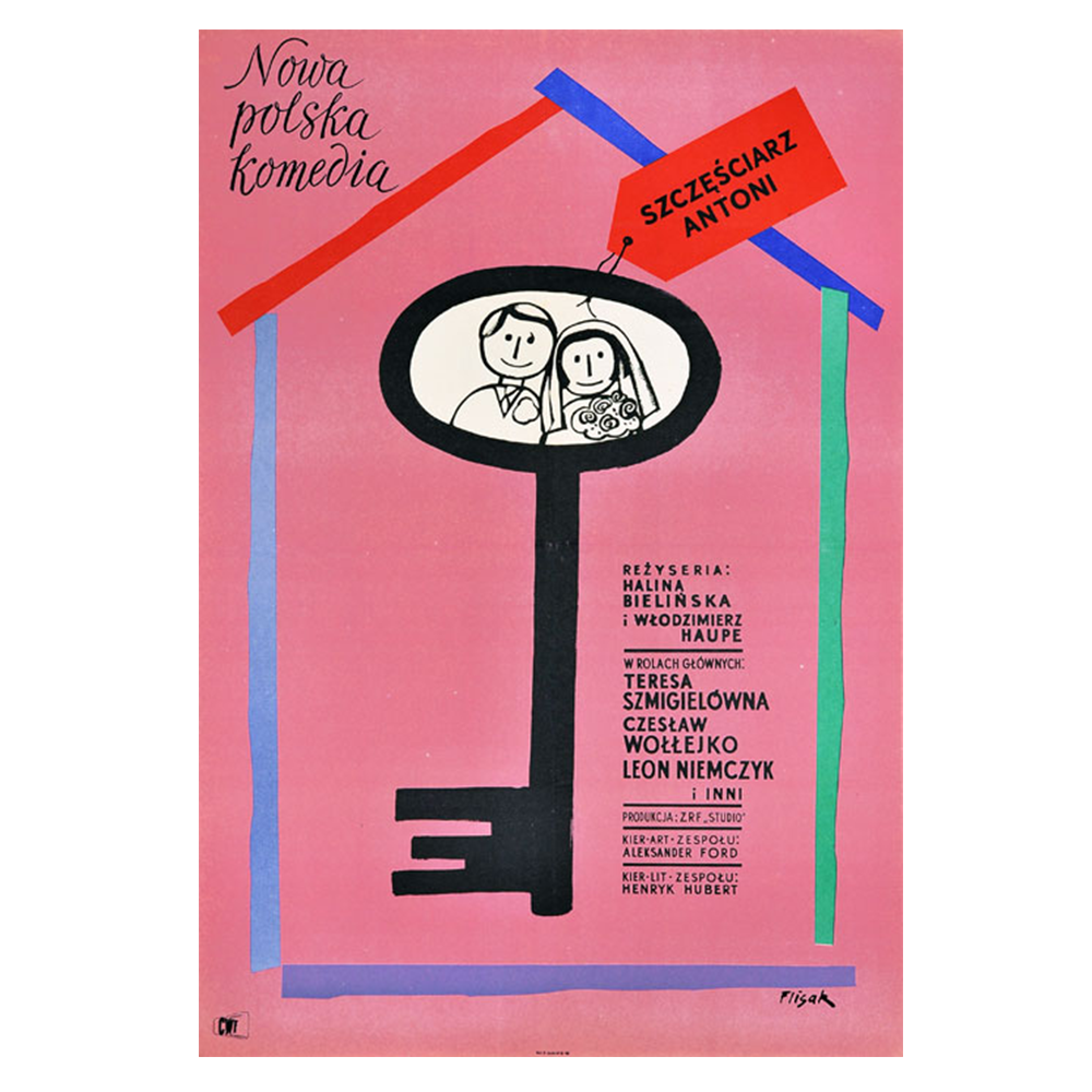 Jerzy Flisak | Szczesciarz Antoni | Lucky Anthony | Vintage Film Poster | Polish School of Posters (Copy)