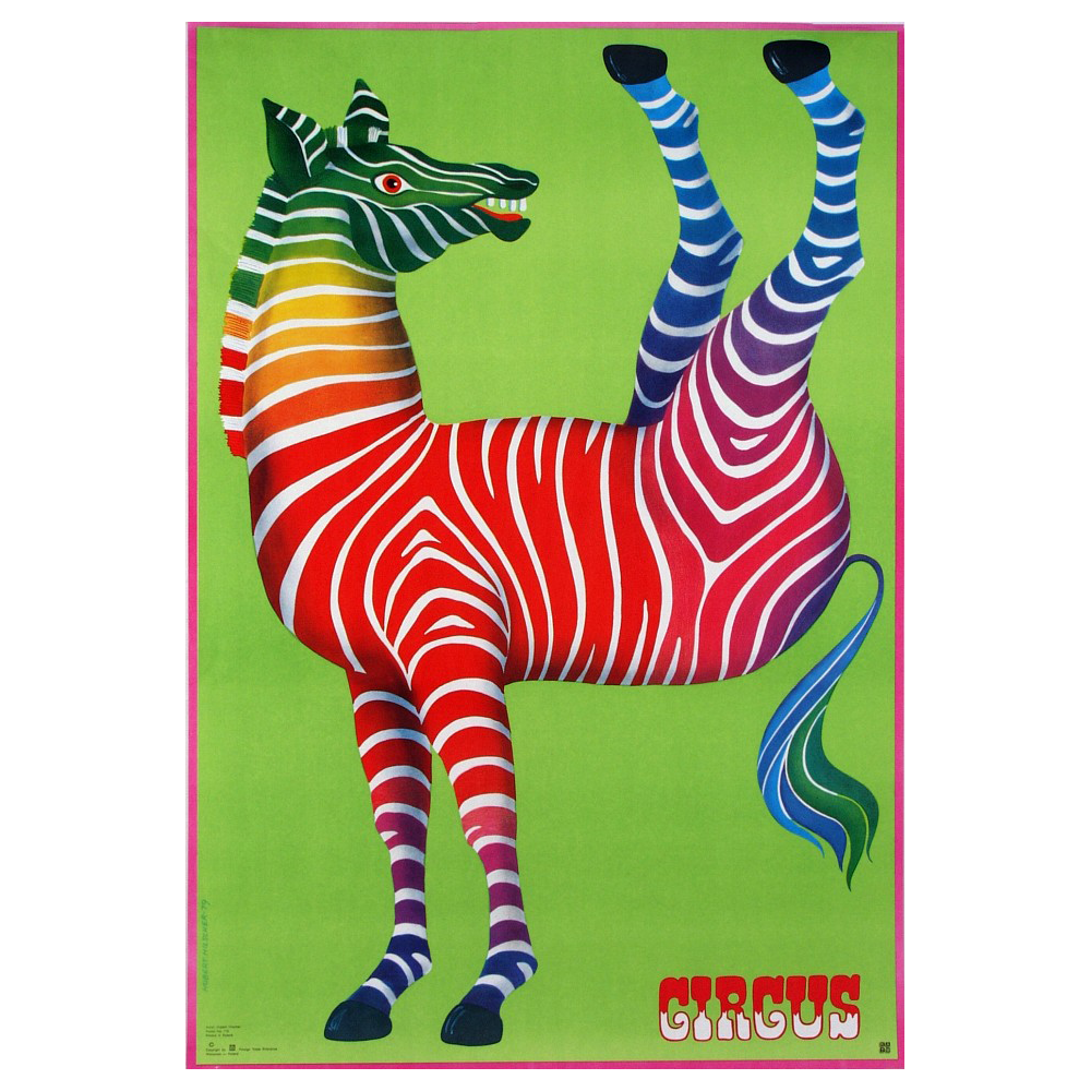 Hubert Hilscher Cyrk Zebra Vintage Polish Poster  (Copy)