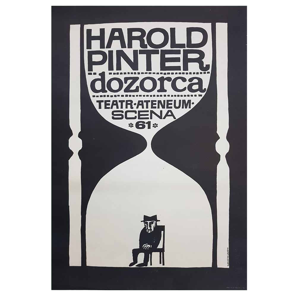 Hubert Hilscher Harold Pinter Dozorca Teatr Vintage Polish Poster (Copy)