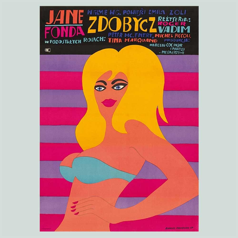 Andrzej Krajewski, Projekt 26 Posters Online Shop, Zdobycz, Jane Fonda Poster, The Game is Over, Official Authorised Reprint Zdobycz