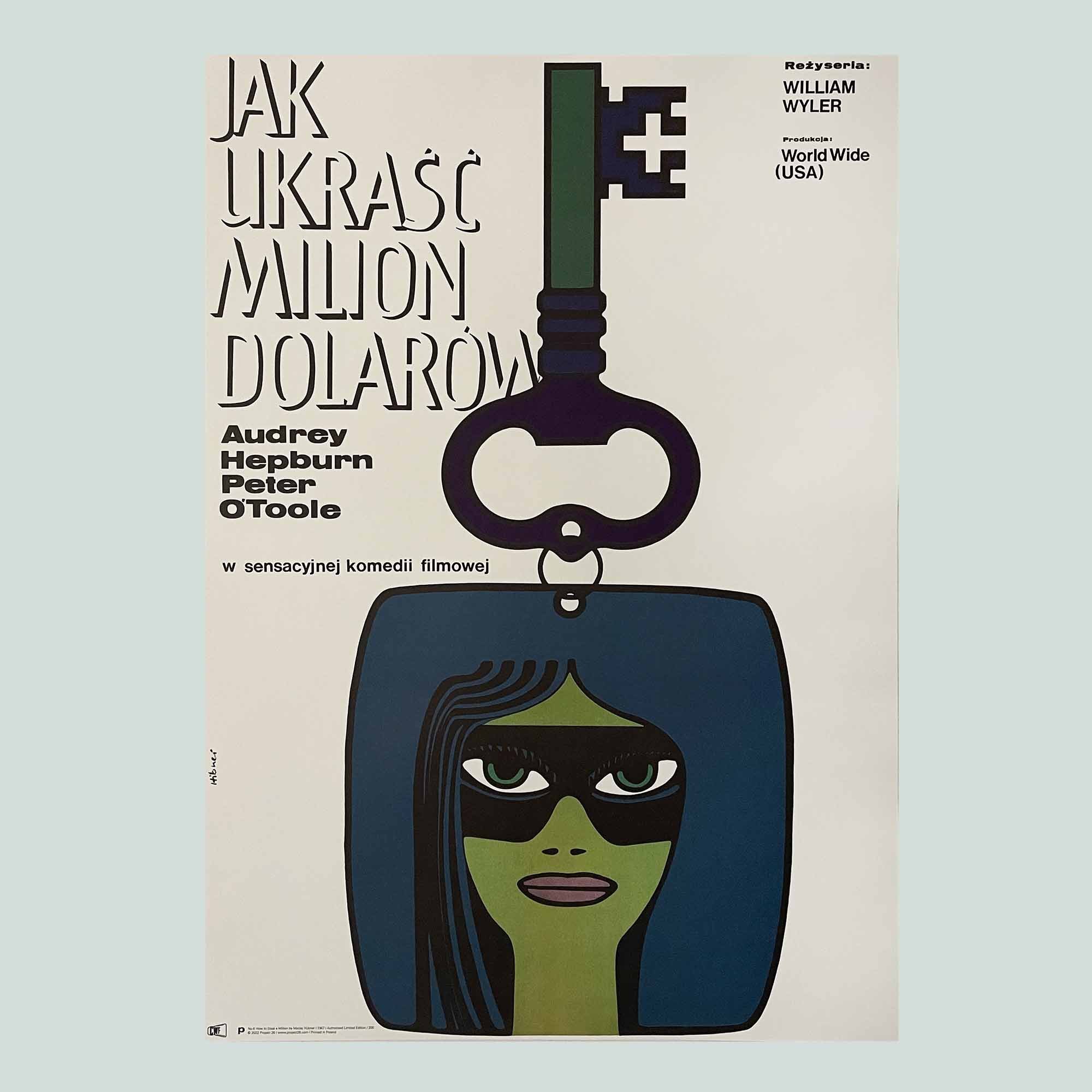 Jak Ukrasc Milion Dolarow by Maciej Hibner, How to Steal a Million Poster, Vintage Movie Posters, Vintage Polish Posters, Projekt 26 Polish School of Posters