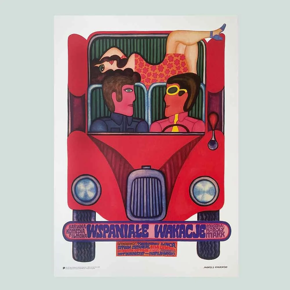 Wspaniale Wakacje 'Crazy Holidays' by Andrzej Krajewski, 1967 Limited Edition Reprint, Vintage Polish Poster, Vintage Film Poster, Projekt 26, The Conran Shop Art Print, Glassette Art Print