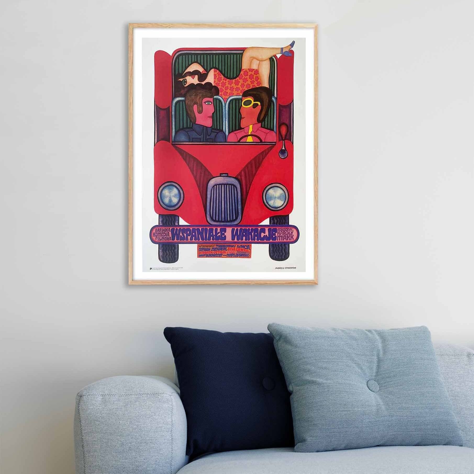 Wspaniale Wakacje 'Crazy Holidays' by Andrzej Krajewski, 1967 Limited Edition Reprint, Vintage Polish Poster, Vintage Film Poster, Projekt 26, The Conran Shop Art Print, Glassette Art Print