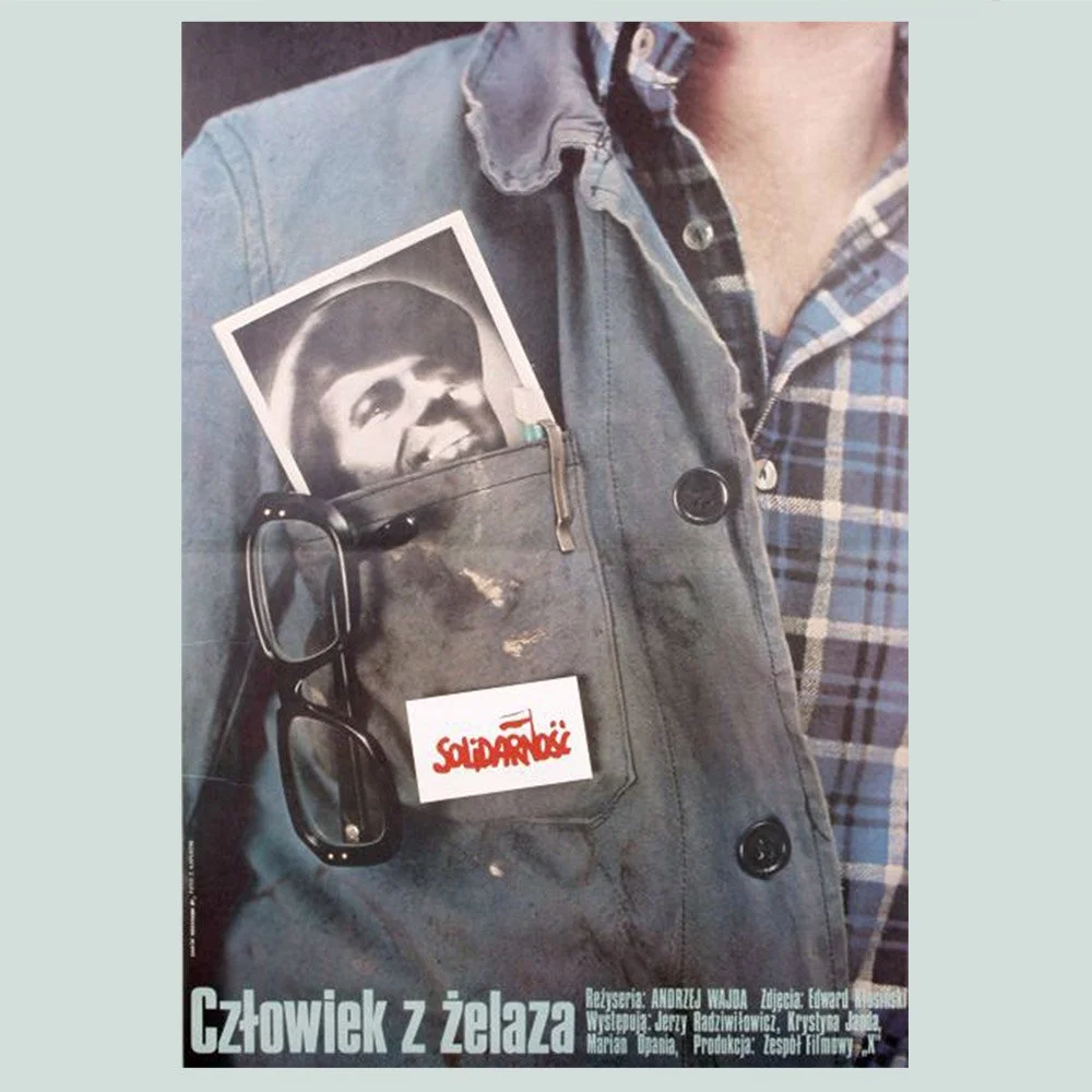 Projekt 26 Polish Posters, Marcin Mroszczak Czlowiek z zelaza Poster, Soviet Movie Posters, Twentieth Century Posters, Midcentury Art Dealer London, Vintage Art, Polish Poster School, Communist Poster