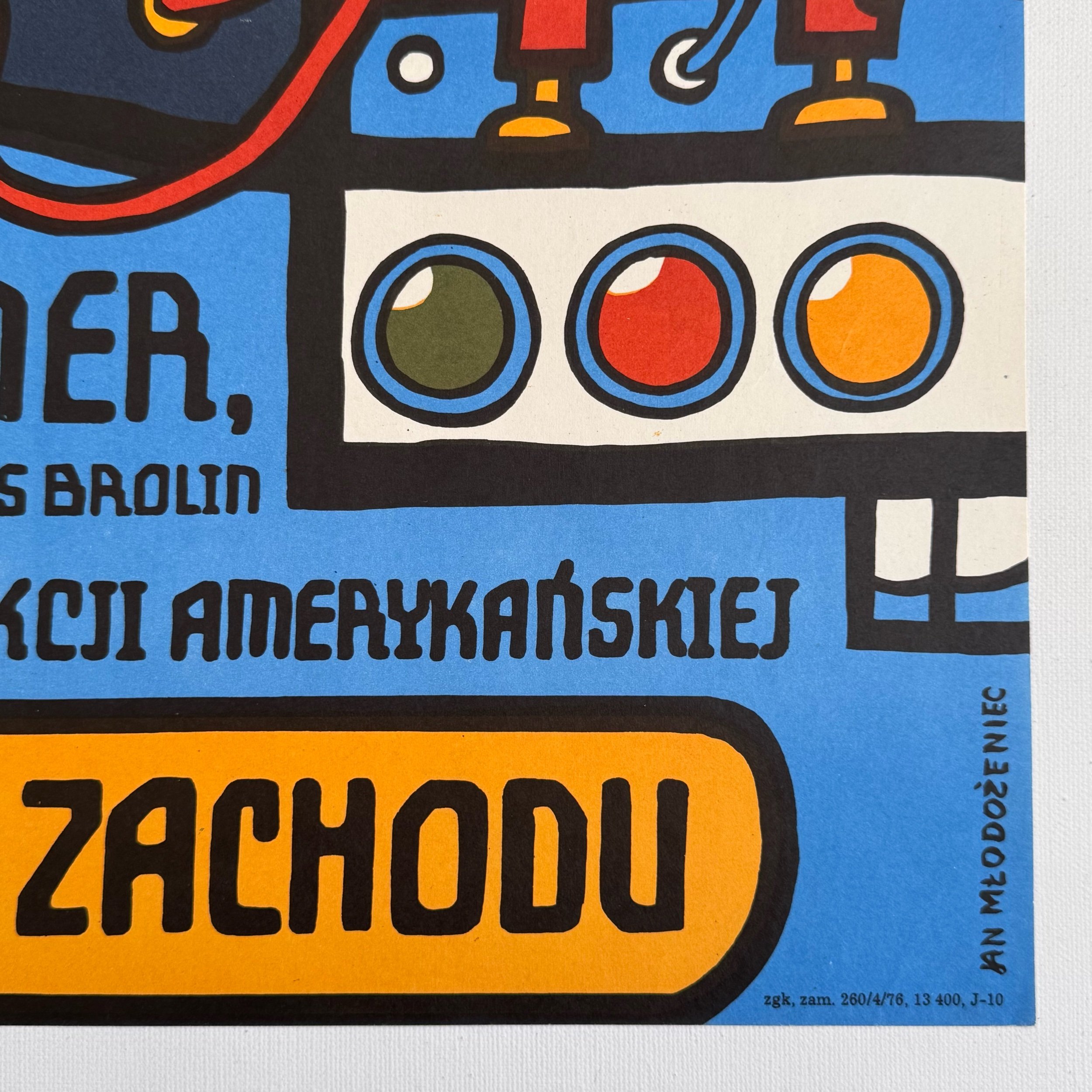 Westworld Swiat Dzikiego Zachodu Polish Vintage Poster by Jan Mlodozeniec 1976