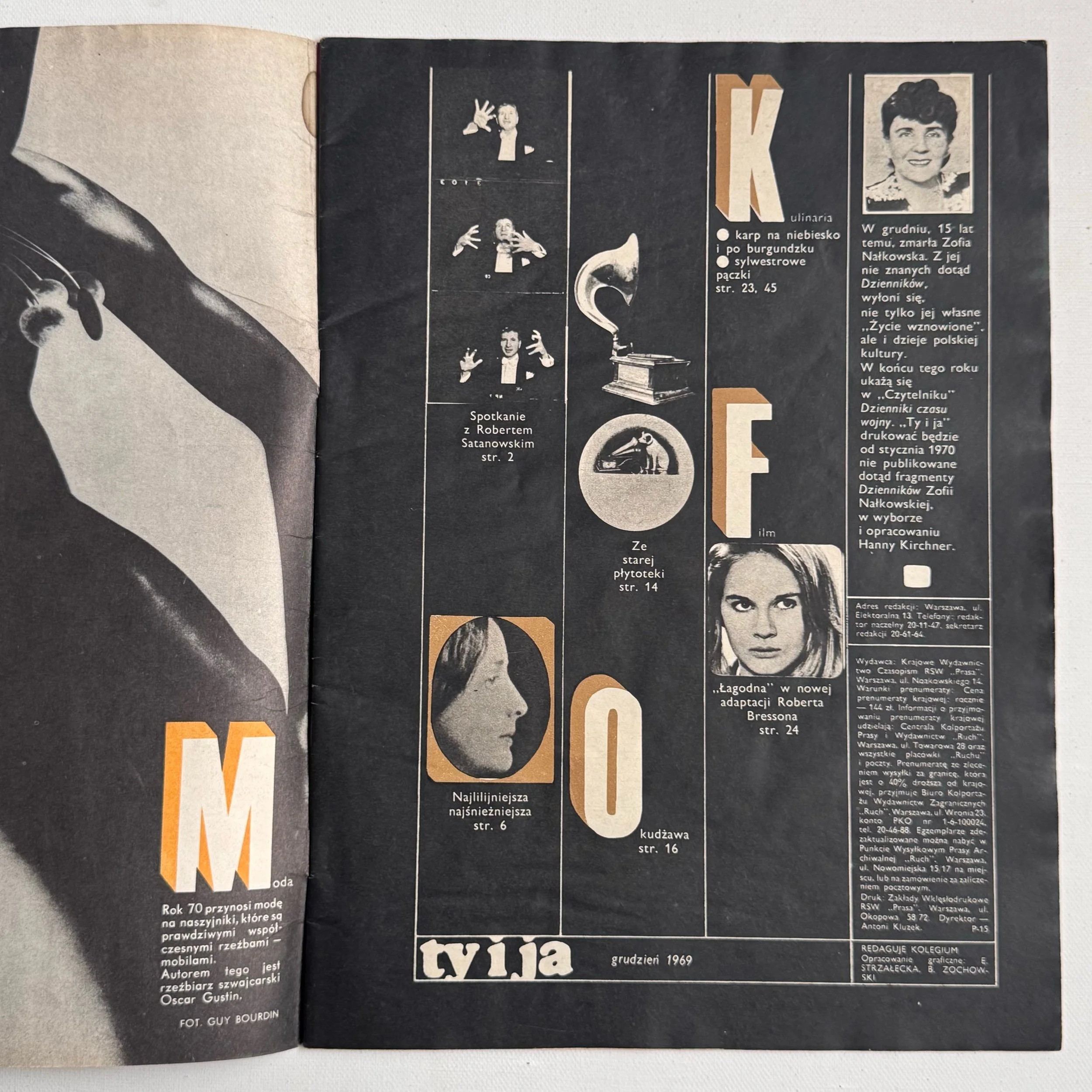 Vintage Polish art and culture magazine Ty i Ja with the cover designed by Roman Cieslewicz in 1969, no 12 (116).