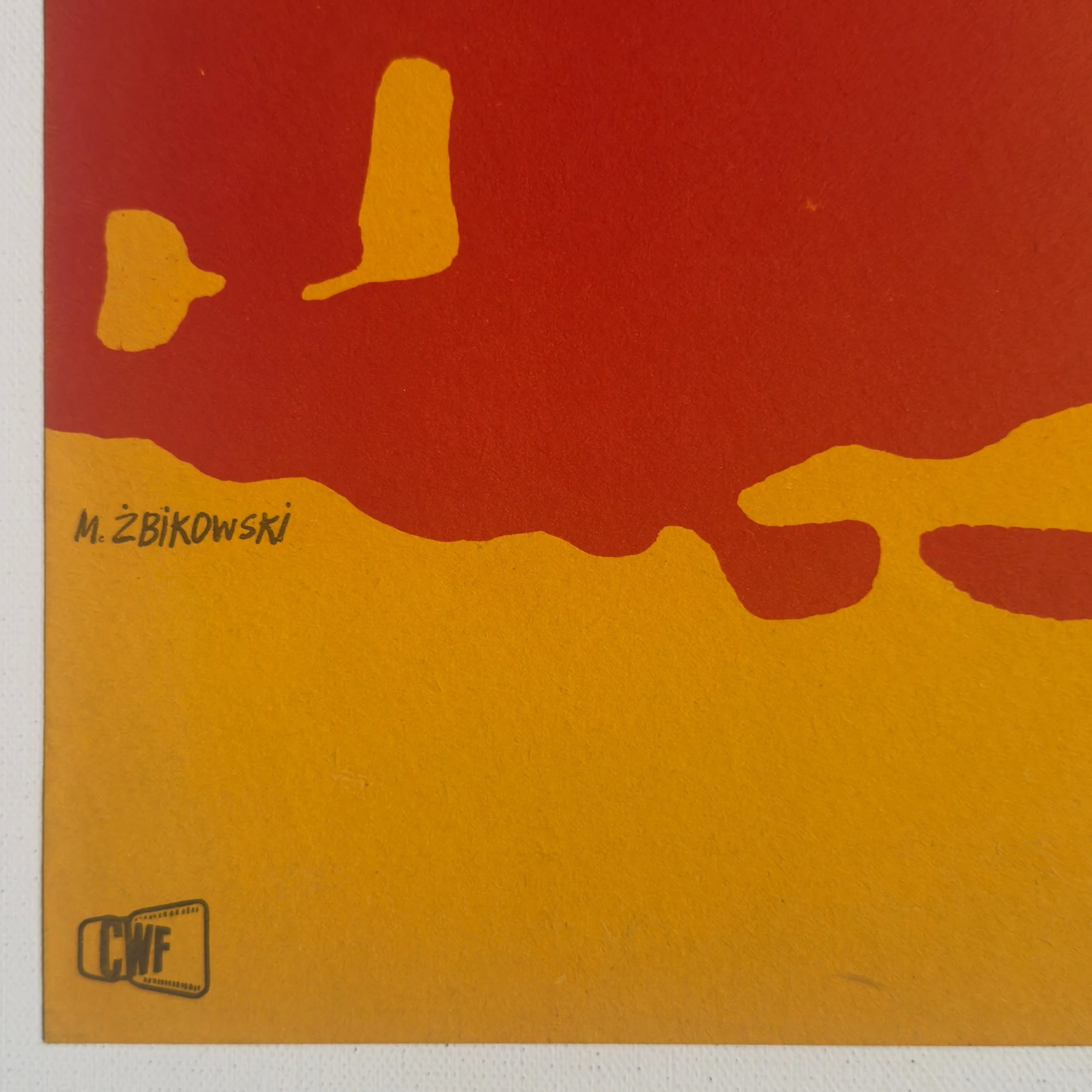 Original vintage Polish poster from 1967 for an American film ‘Rzeka Czerwona’ (Red River) designed by Maciej Zbikowski.