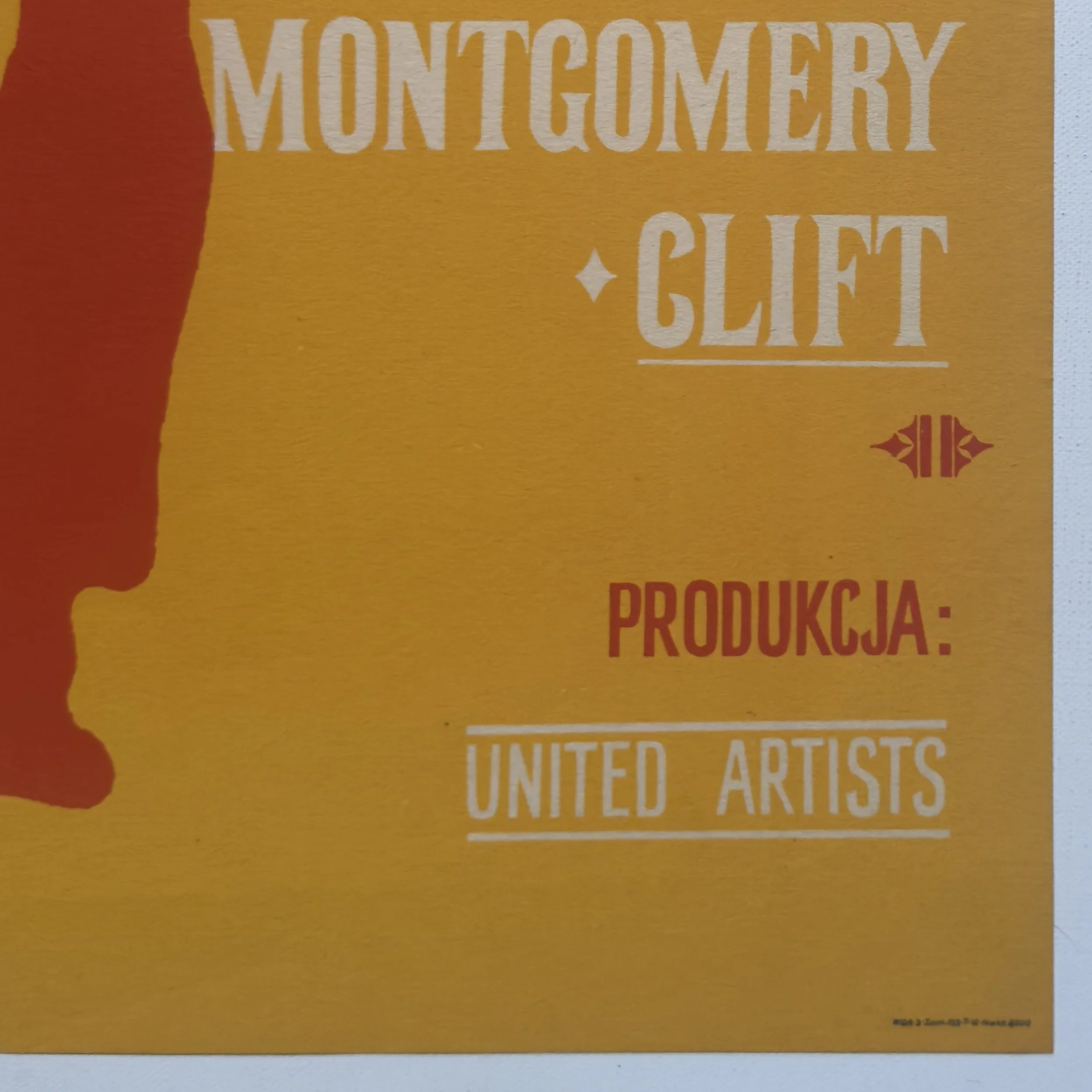 Original vintage Polish poster from 1967 for an American film ‘Rzeka Czerwona’ (Red River) designed by Maciej Zbikowski.