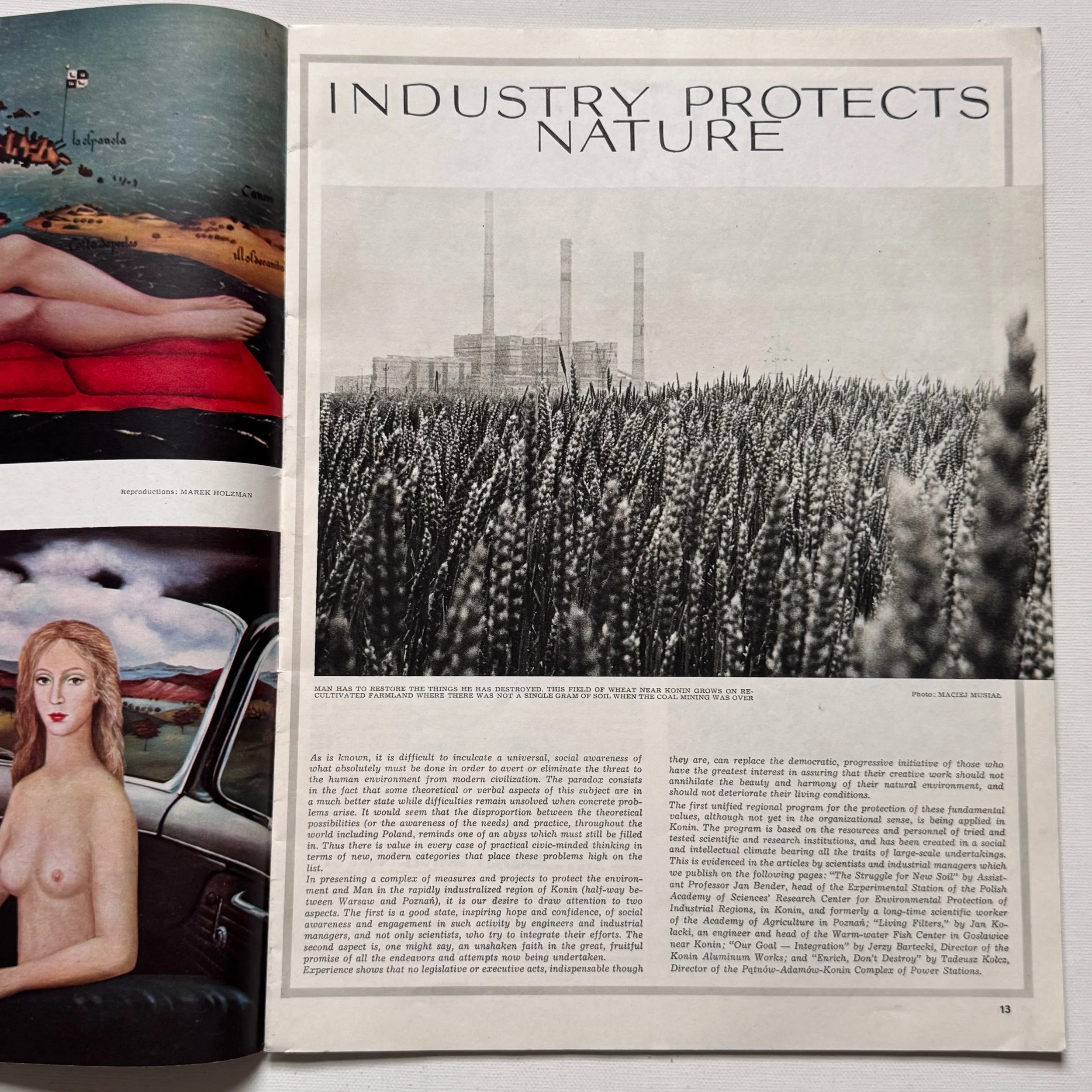 original vintage 1973 (no 12/232) Poland Magazine, with cover designed by Victor Hugo Ruiz Irazabal