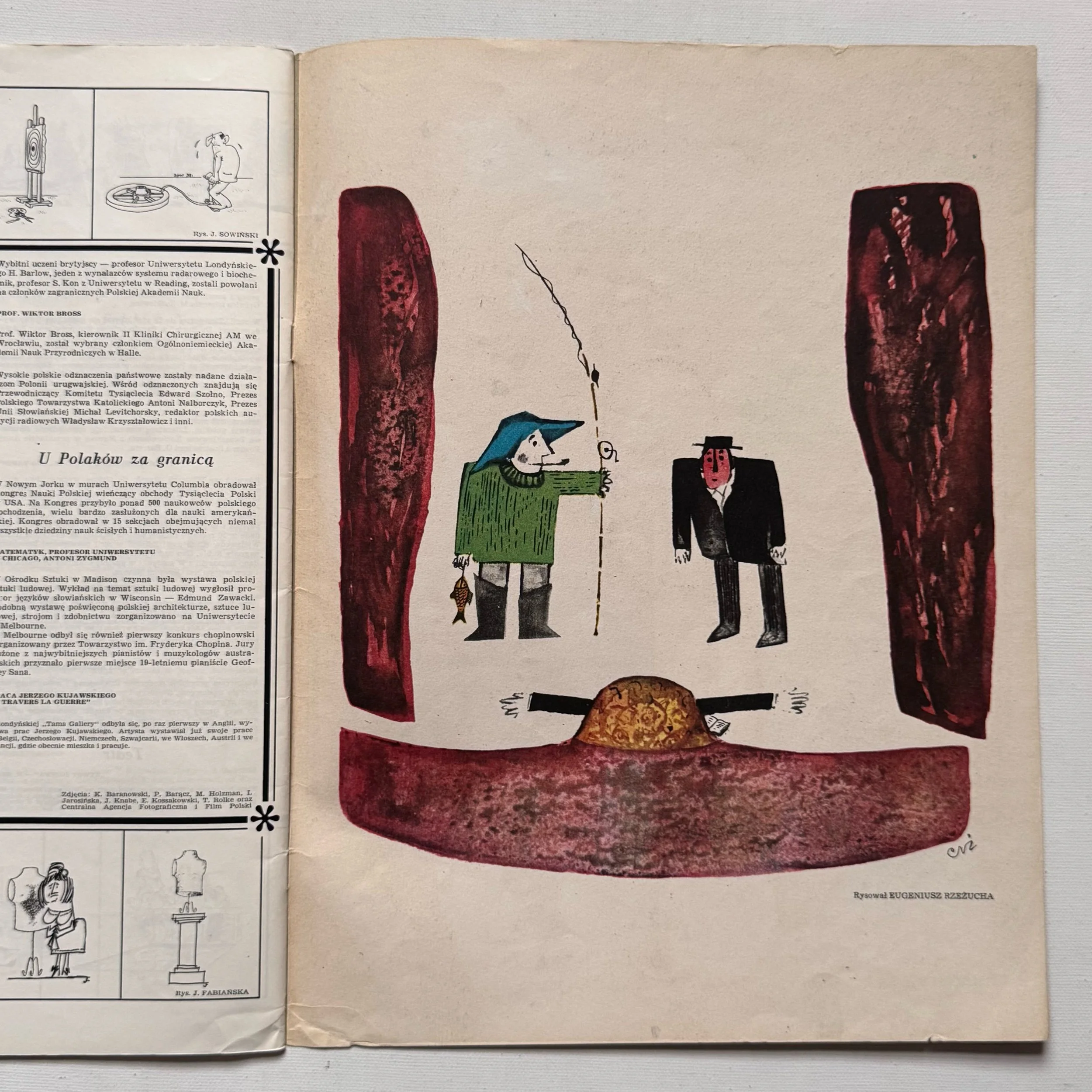 vintage Polska Magazine, with cover ‘Jockeys’ (Dzokeje) designed by Andrzej Krajewski in 1967.