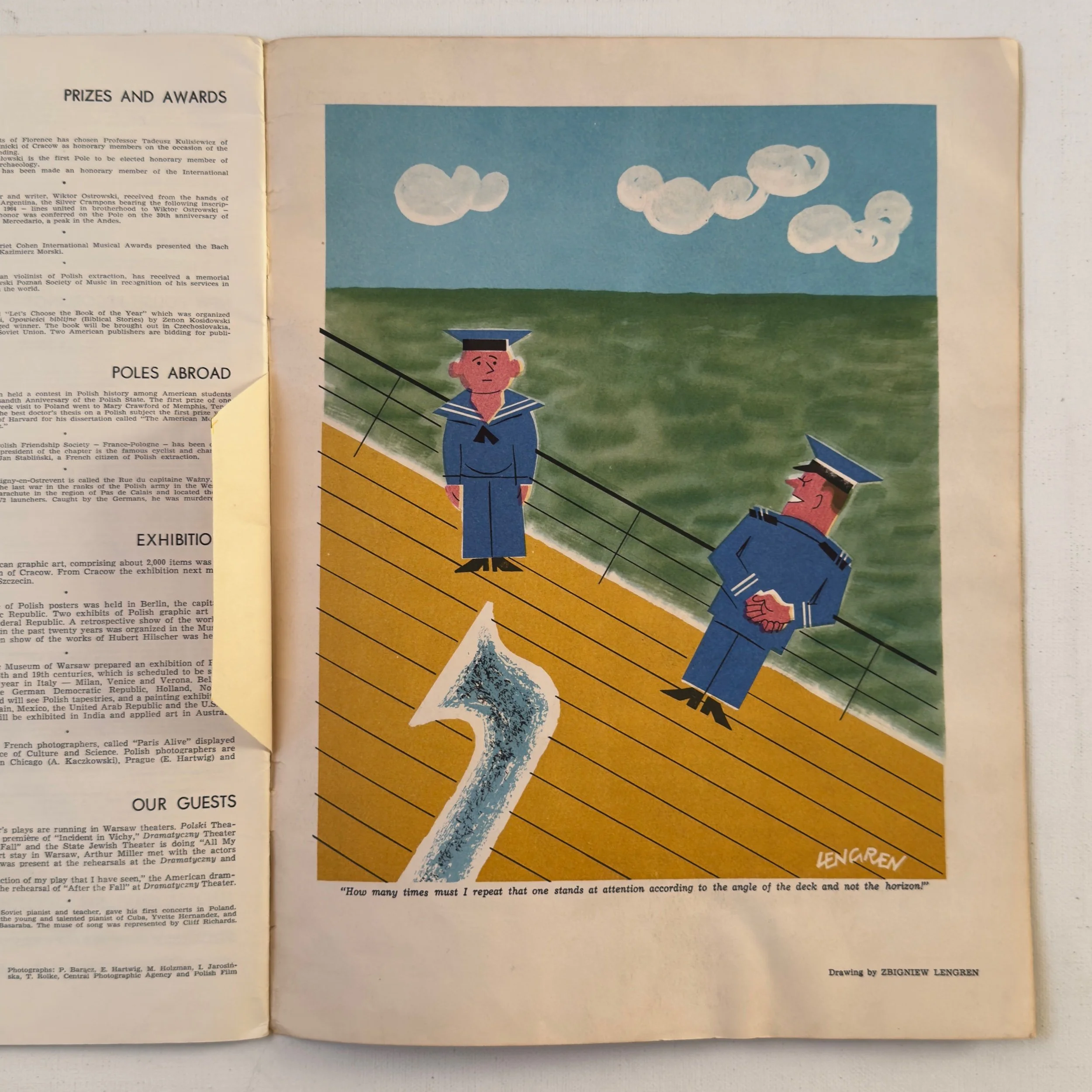 Original vintage 1965 Poland Magazine, with cover designed by Franciszek Baracz