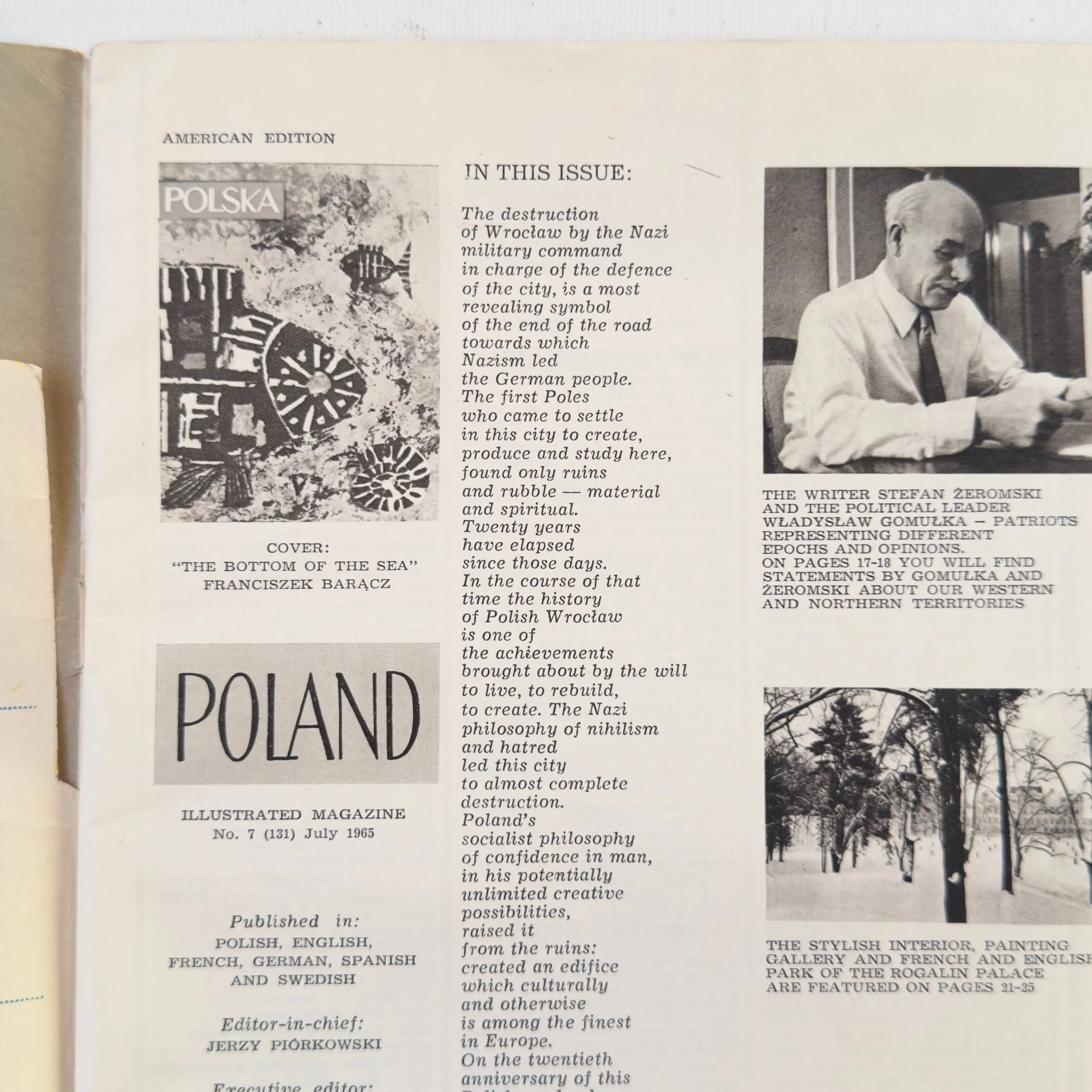 Original vintage 1965 Poland Magazine, with cover designed by Franciszek Baracz
