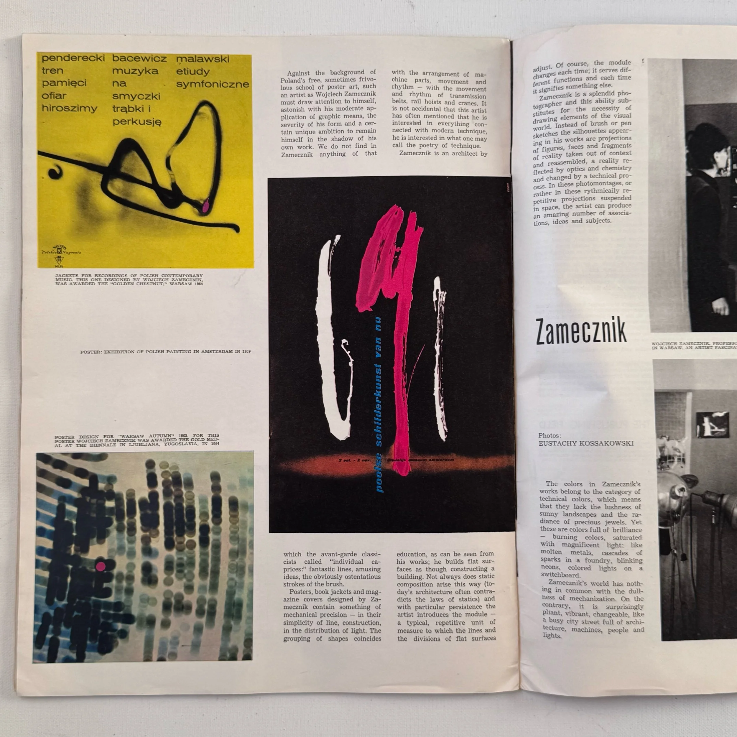 Original vintage 1965 Poland Magazine, with cover designed by Aleksandra Jachtoma