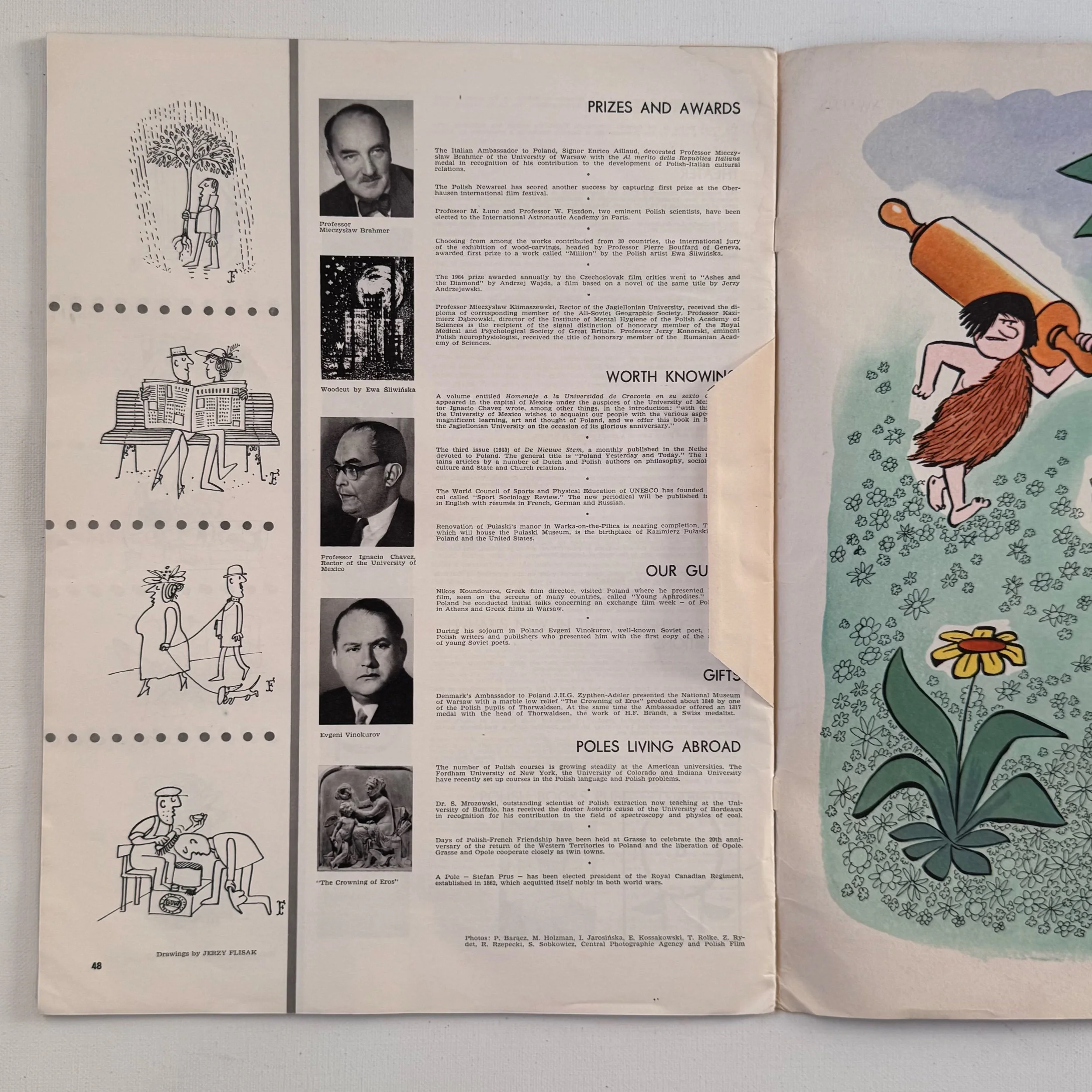 Original vintage 1965 Poland Magazine, with cover designed by Aleksandra Jachtoma