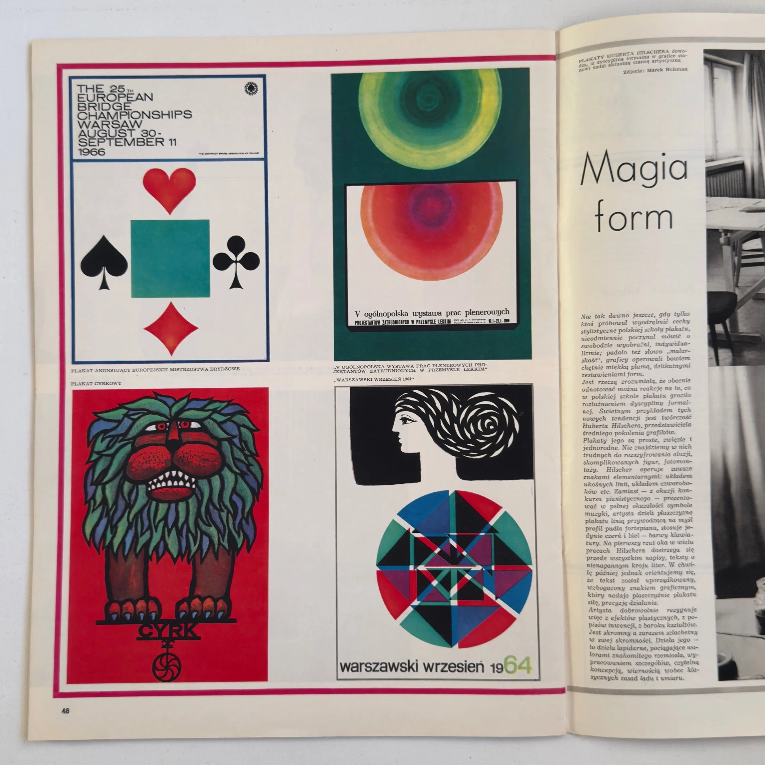 Vintage Polska Magazine, with cover ‘Travels' Podroze designed by Marian Stachurski in 1968