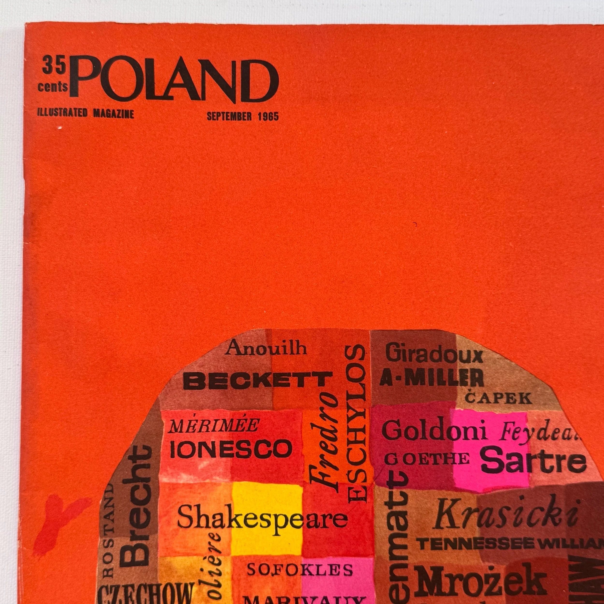 Original vintage 1965 Poland Magazine, with cover designed by Jan Mlodozeniec