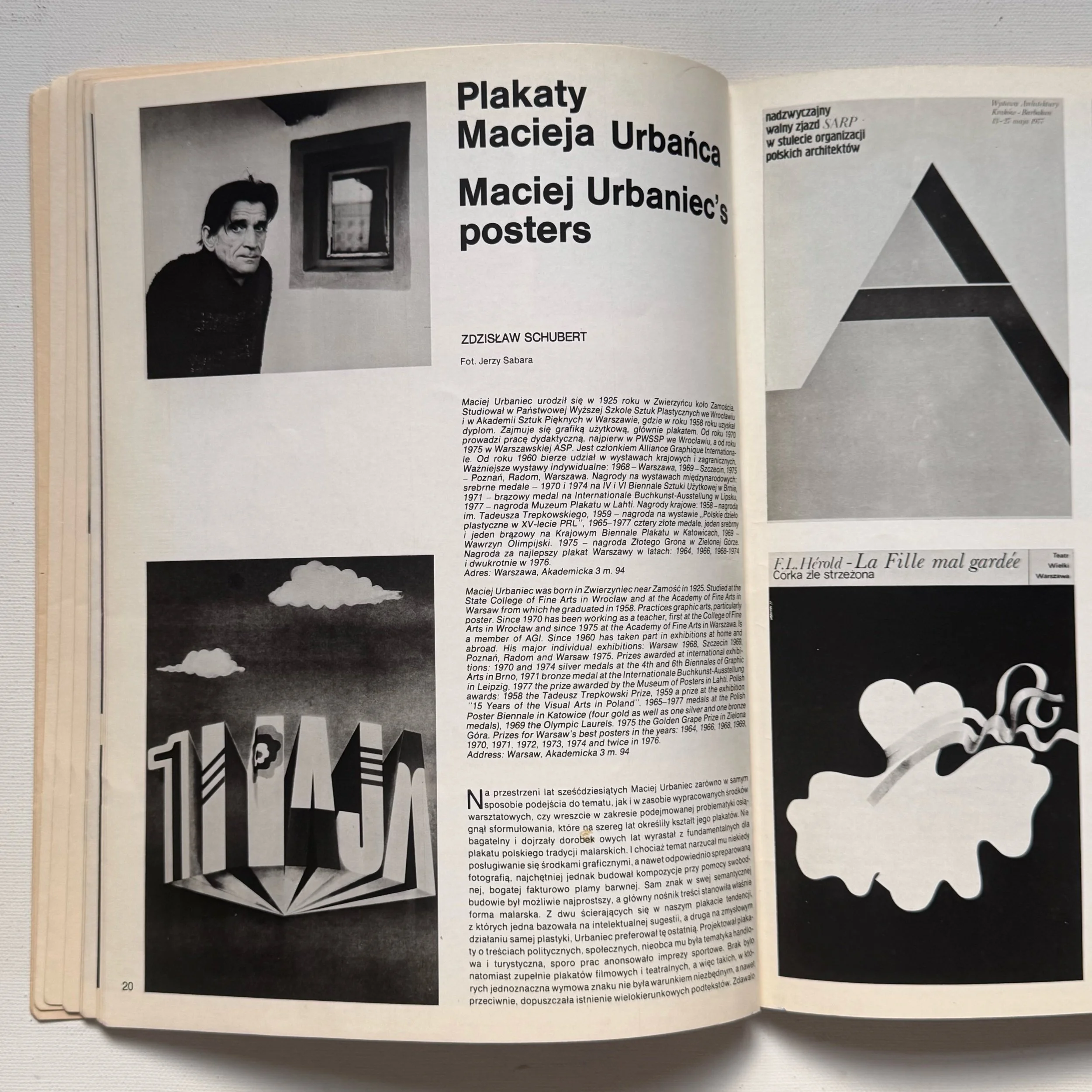 Vintage Polish ‘Projekt‘ magazine of visual art and design, with cover designed by Maciej Urbaniec in 1978