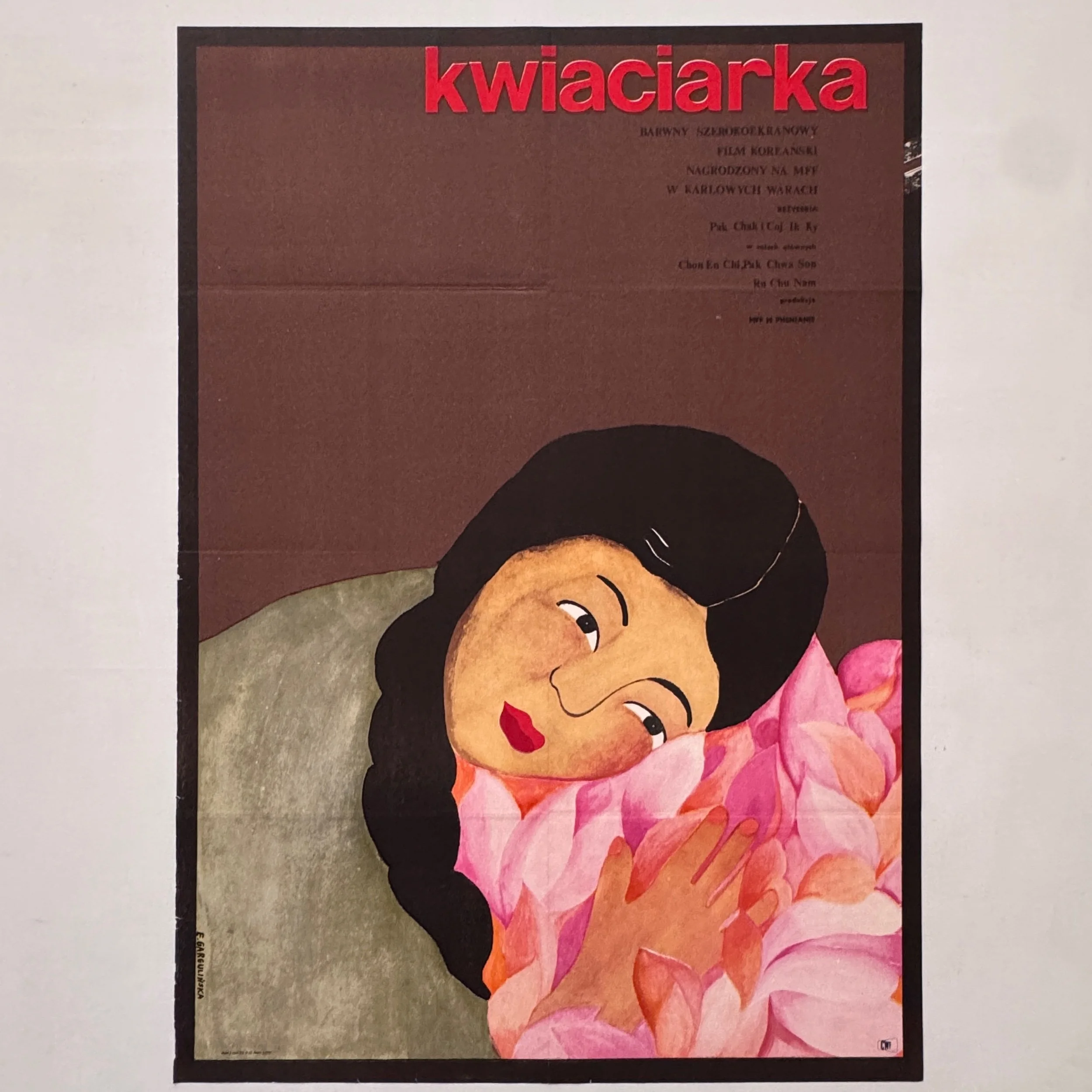 Kwiaciarka The Flower Girl Ewa Gargulinska Vintage Polish Poster 1972