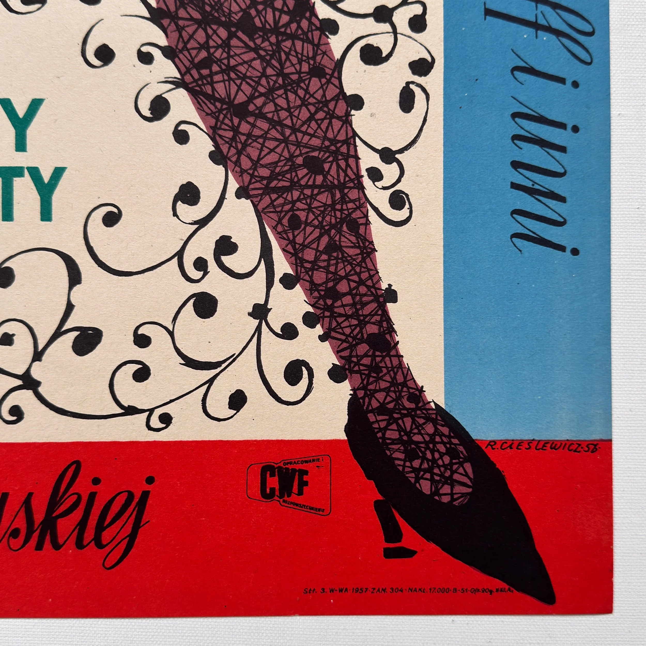Roman Cieslewicz Henriette Imieniny Henrietty Vintage Polish Poster 1957