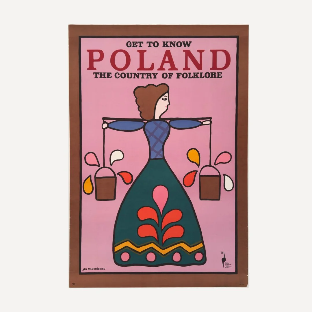 Jan Mlodozeniec Get to Know Poland The Country of Folklore Vintage Polish Poster