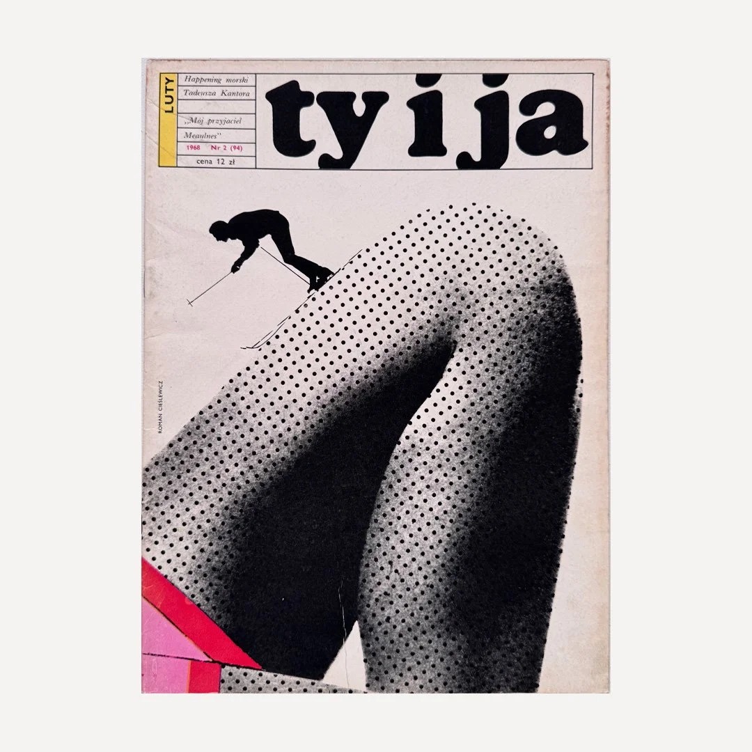 Original vintage Polish 1968 No 2 (94) Ty i Ja magazine with cover designed by Roman Cieslewicz.