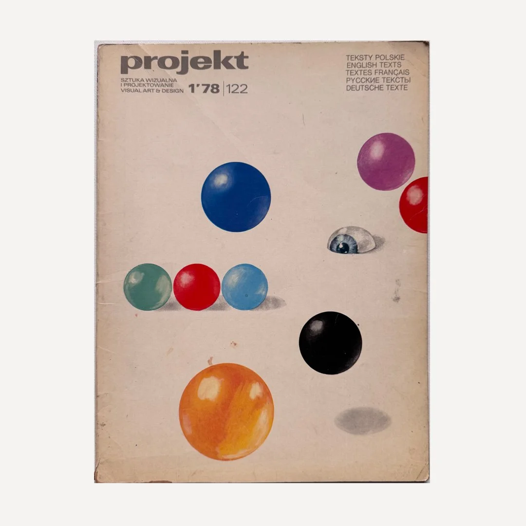 Vintage Polish ‘Projekt‘ magazine of visual art and design, with cover designed by Maciej Urbaniec in 1978