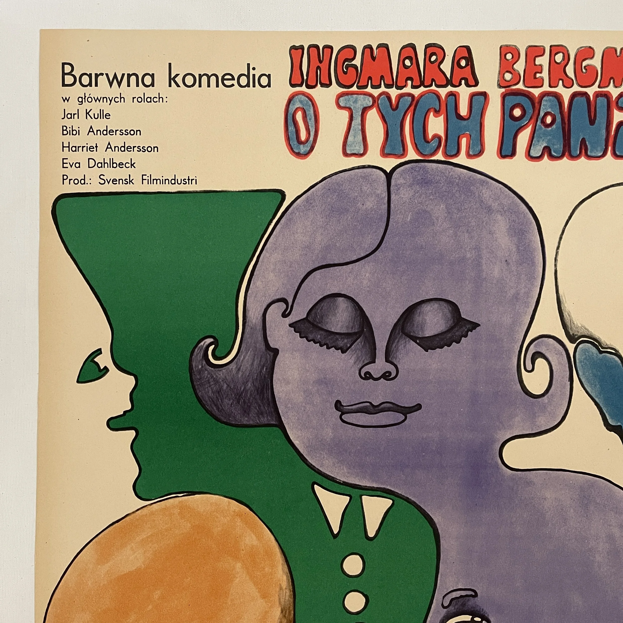 This incredibly beautiful 1967 vintage Polish film poster design by Jolanta Karczewska is for the 1964 Swedish film ‘O Tych Paniach’ (All These Women/För Att Inte Tala Om Alla Dessa Kvinnor).