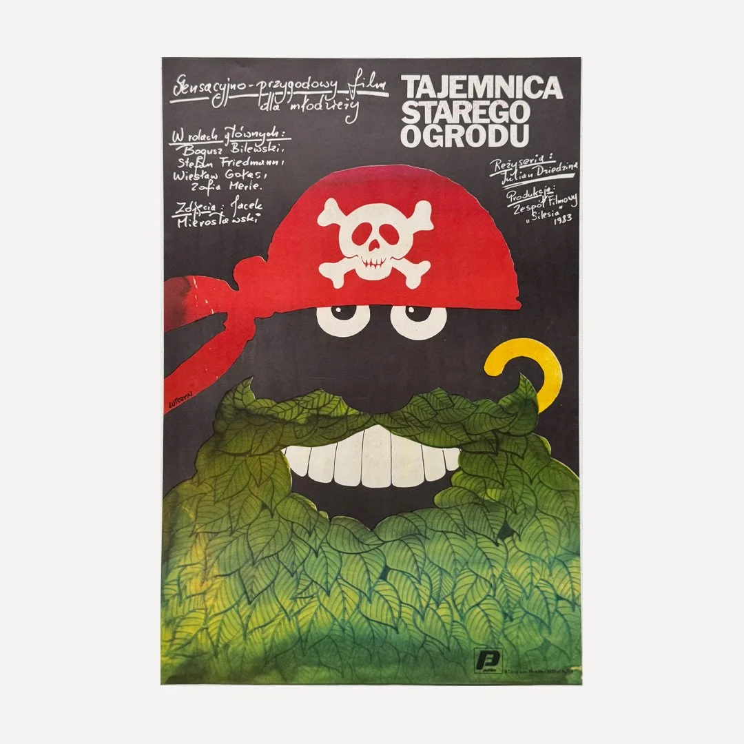 Polish film poster designed by Edward Lutczyn in 1984 for the release of the Polish film ‘Tajemnica Starego Ogrodu’ (The Mystery of the Old Garden), directed by Julian Dziedzina.