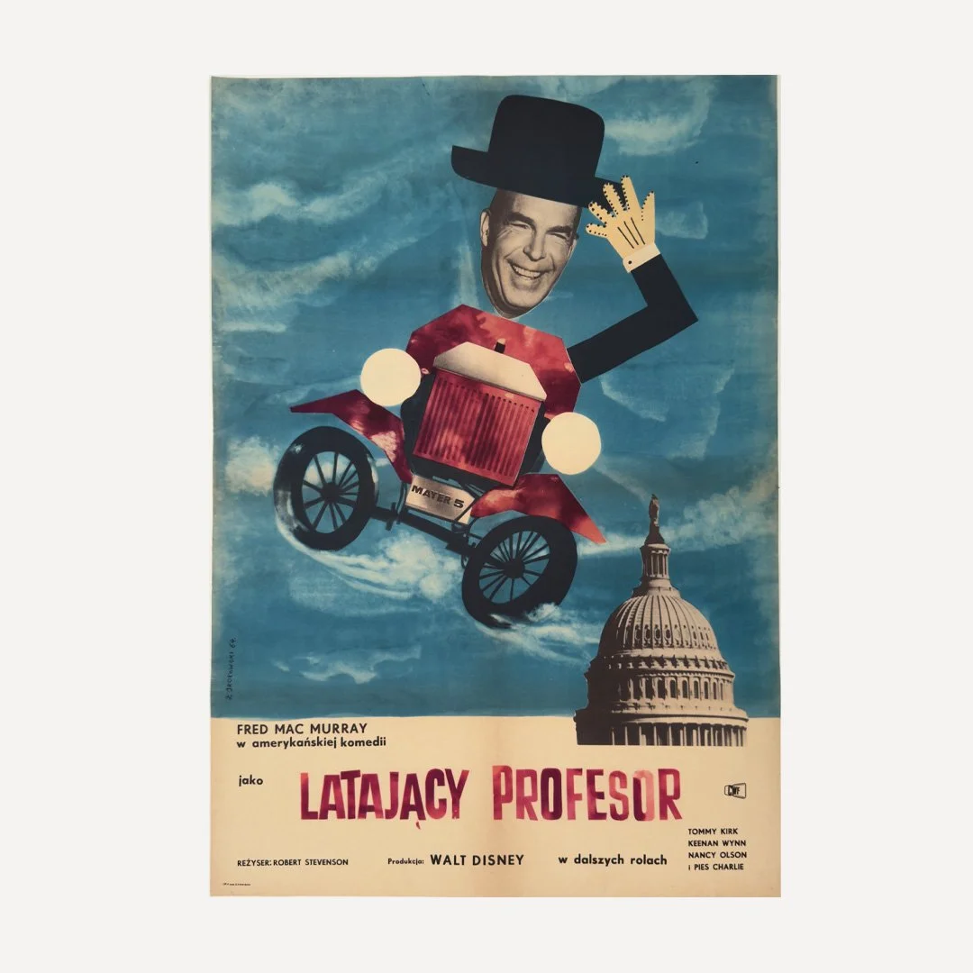Latajacy Profesor The Absent Minded Professor Jerzy Srokowski Polish Poster 1964