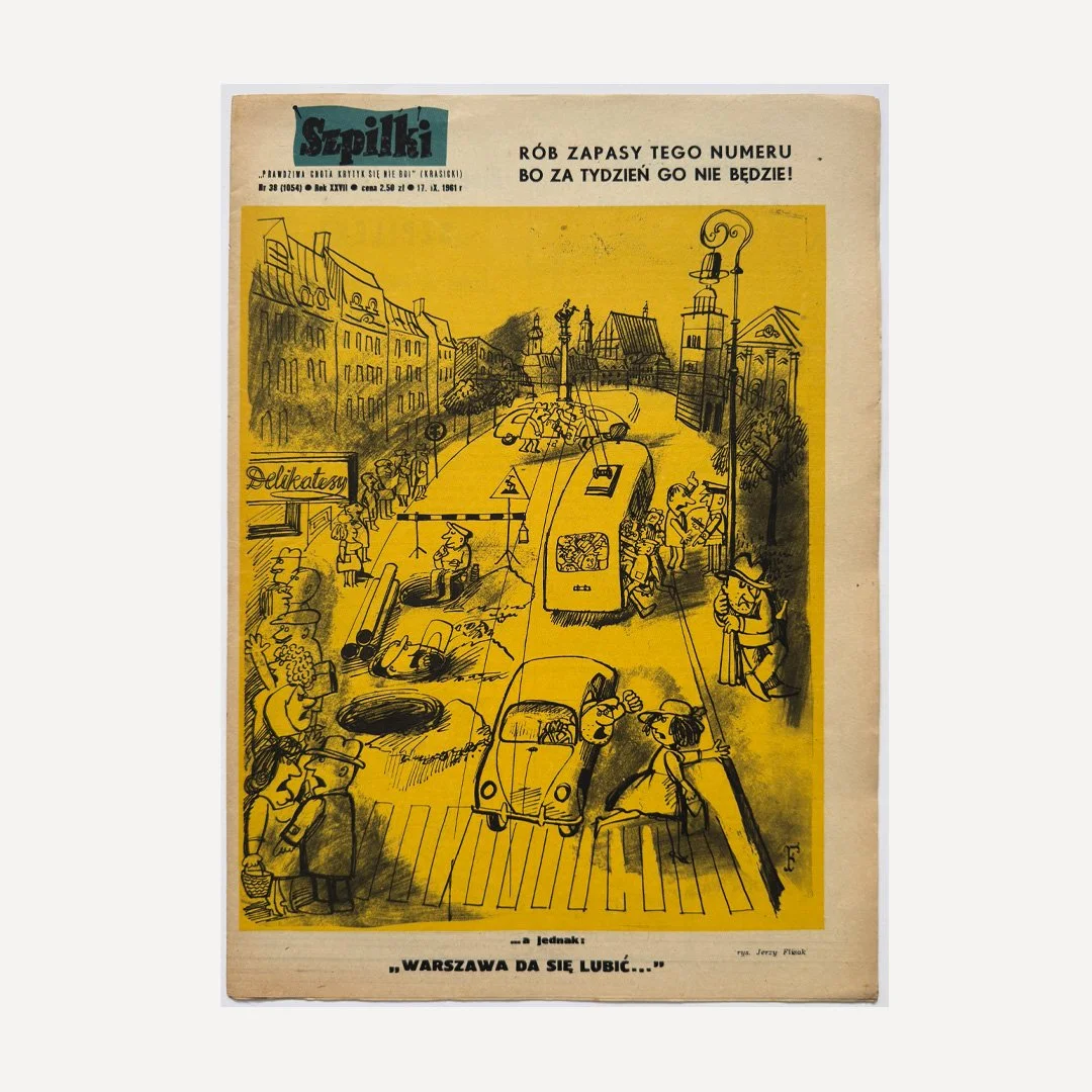 Vintage Polish Magazine Szpilki with cover designed by Jerzy Flisak in 1961.