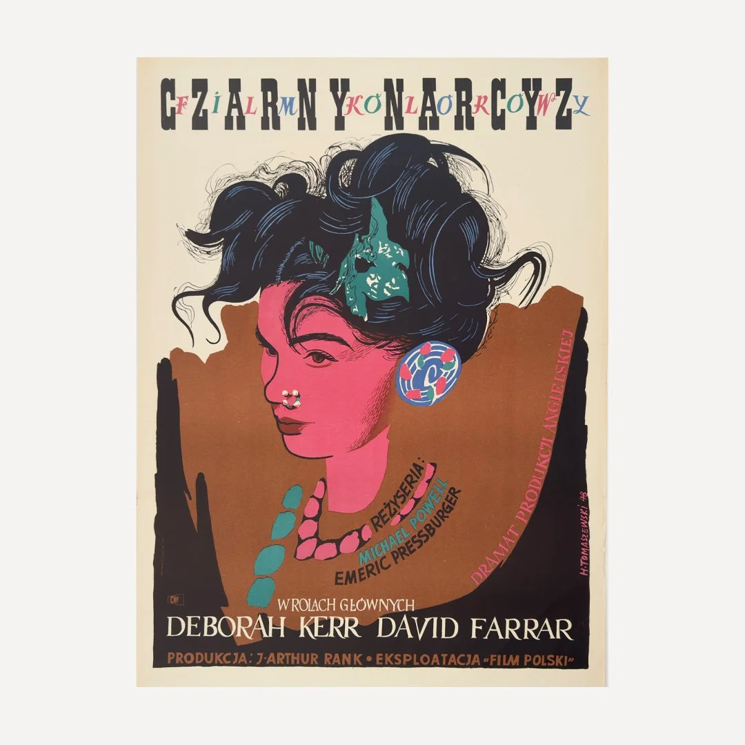 Czarny Narcyz Black Narcissus Henryk Tomaszewski Vintage Polish Poster 1957