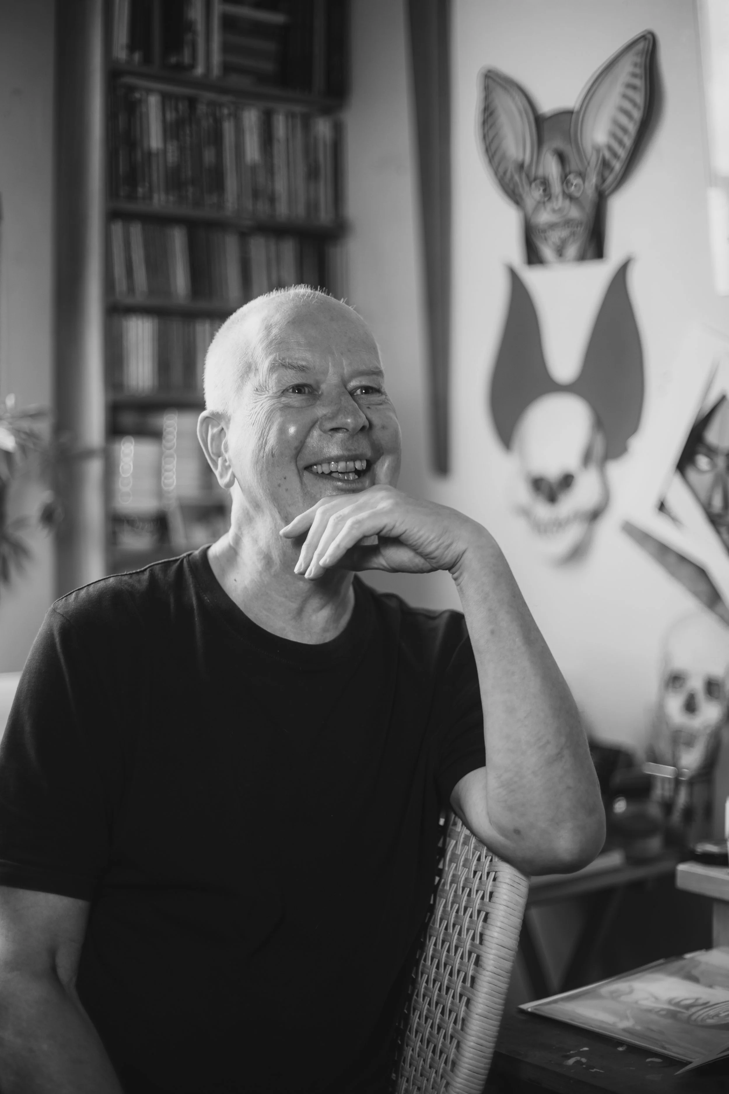 Andrzej Klimowski at his London home in 2024