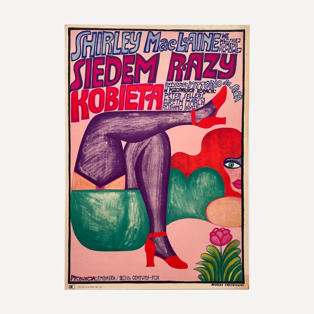 Siedem Razy Kobieta Andrzej Krajewski 1968 Seven Times Woman Polish Film Poster