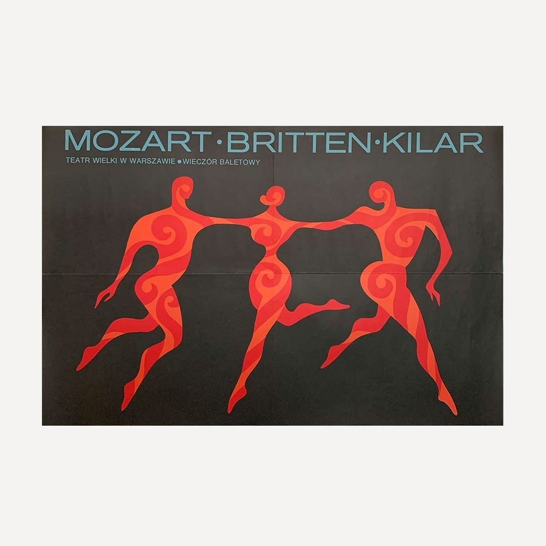 Mozart Britten Kilar Polish Poster by Hubert Hilscher 1978